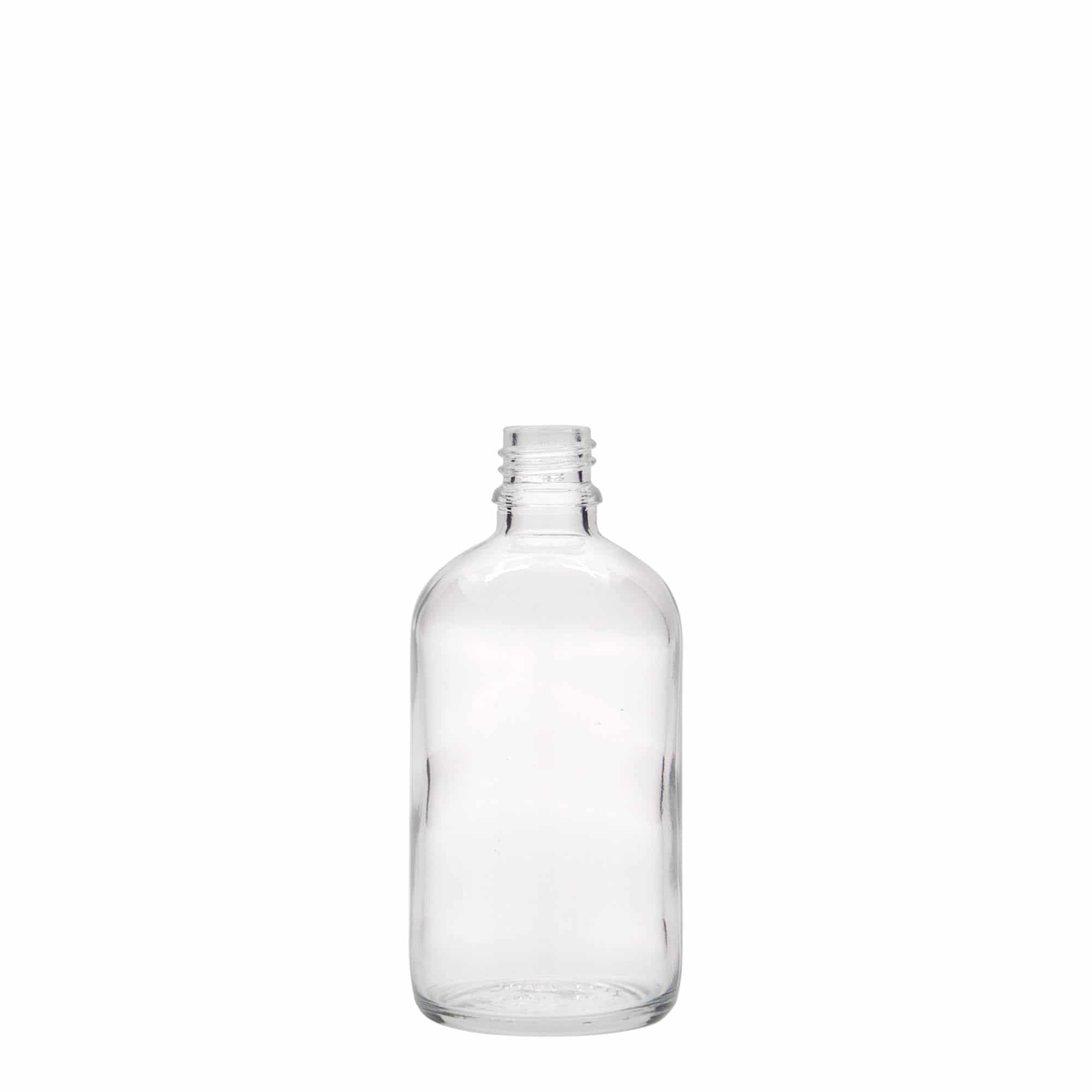 Frasco médico de 100 ml, vidro, boca: DIN 18