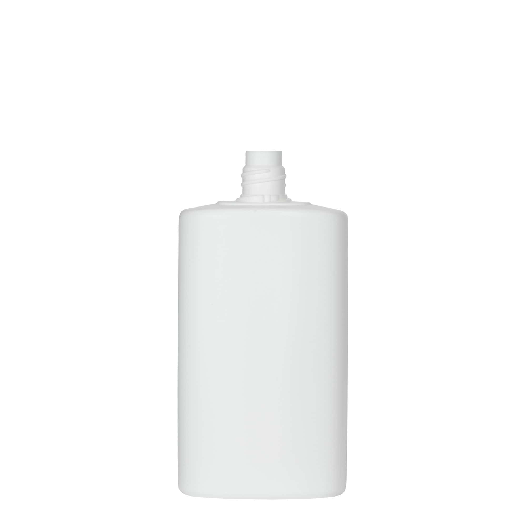 Frasco de plástico de 250 ml 'Indy', oval, HDPE, branco, abertura: tampa de rosca
