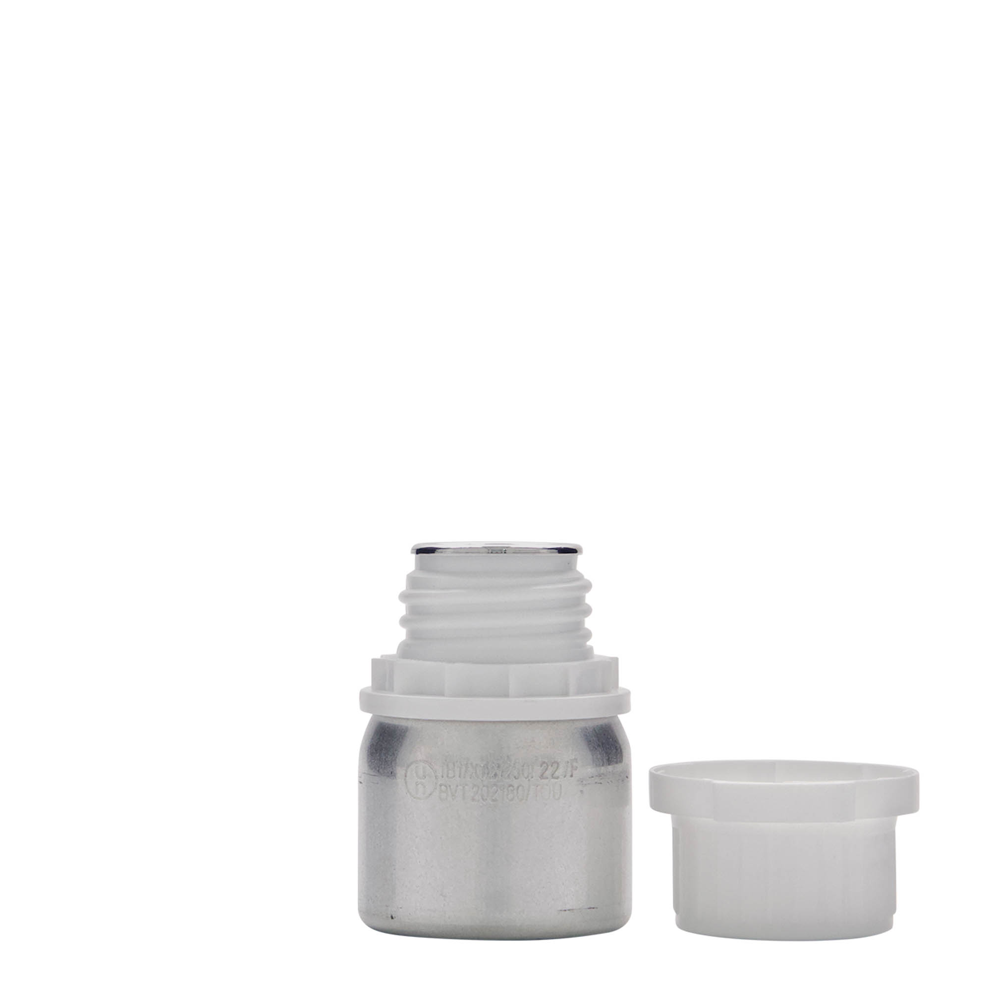 Frasco de alumínio de 50 ml, metal, prateado, bocal: DIN 32 Frasco de alumínio de 50 ml, metal, prateado, bocal: DIN 32