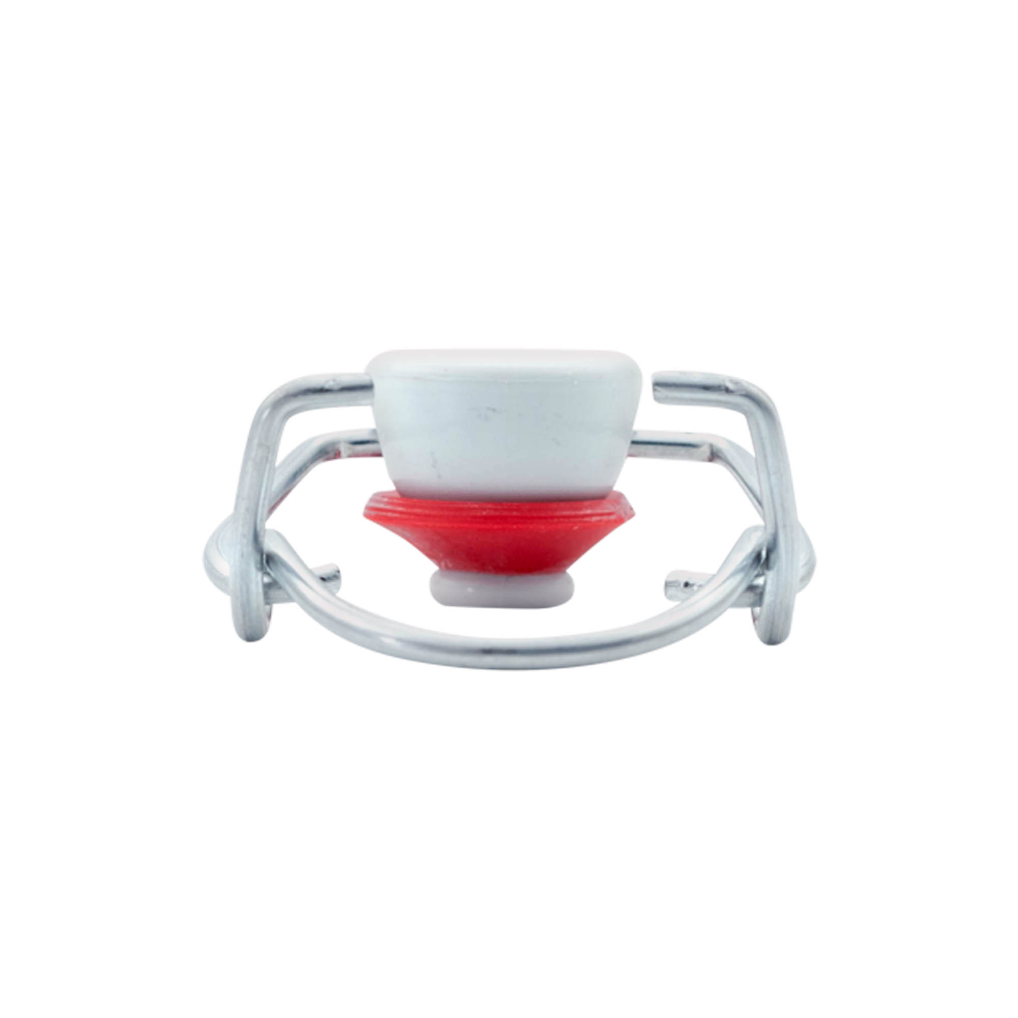 Fecho de pressão padrão, plástico, vermelho-branco Fecho de pressão padrão, plástico, vermelho-branco