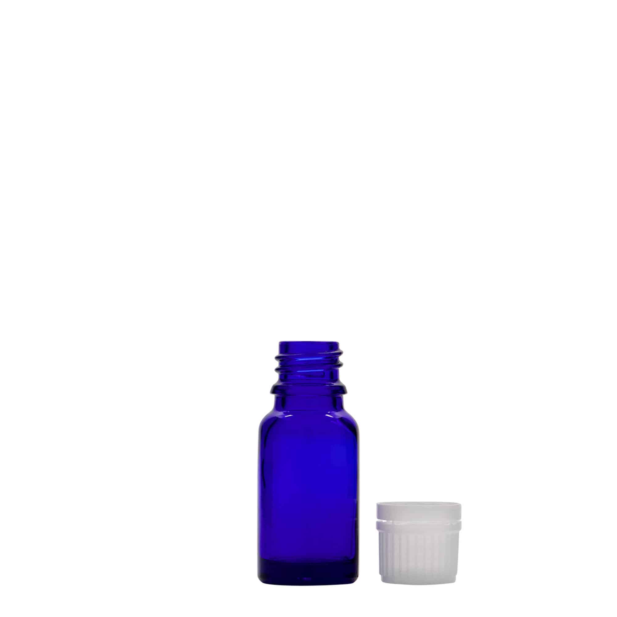 Frasco de medicamento de 10 ml, vidro, azul royal, bocal: DIN 18