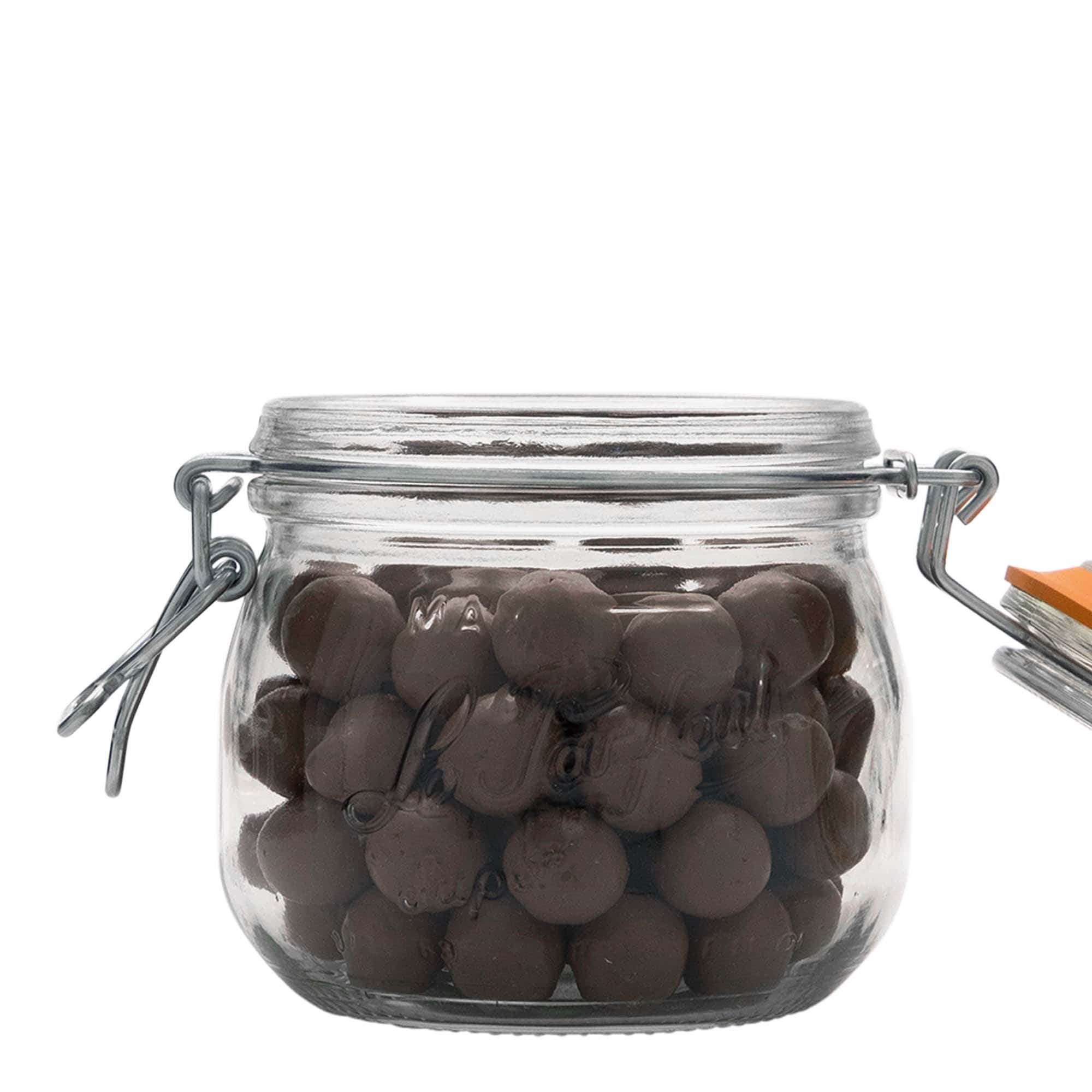 Frasco de vidro de 500 ml com fecho de arame 'Le Parfait Super Bocal', abertura: fecho de arame Frasco de vidro de 500 ml com fecho de arame 'Le Parfait Super Bocal', abertura: fecho de arame