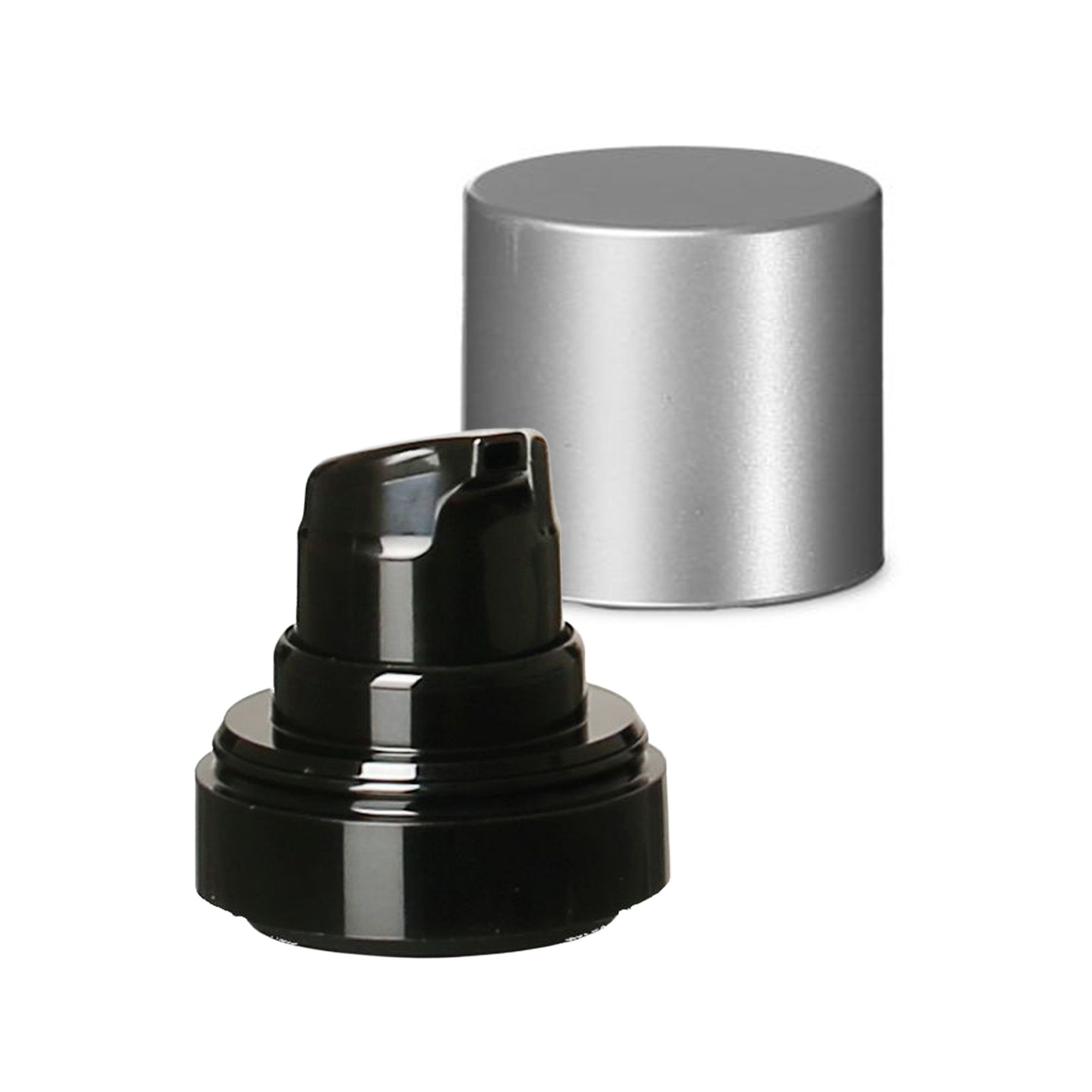 Cabeça de bomba dispensadora airless 'Micro', plástico PP, preto