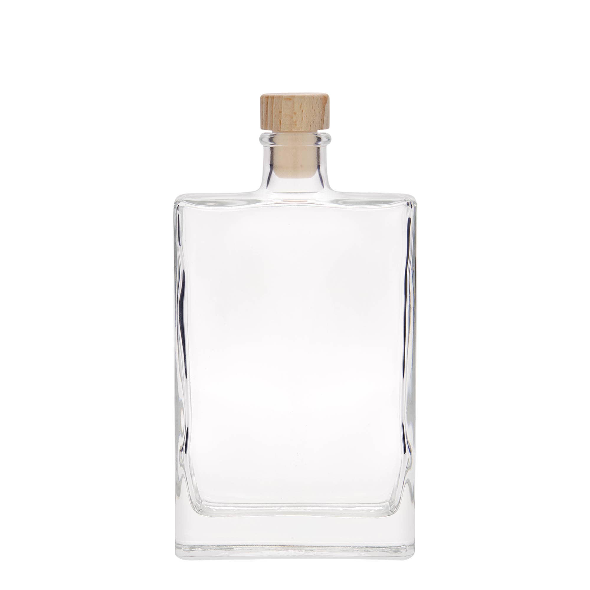 Frasco de vidro de 350 ml 'Julia', retangular, boca: cortiça