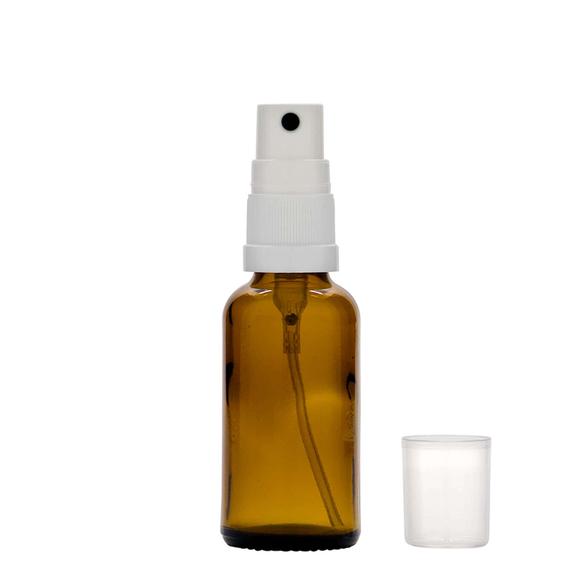 Frasco de spray 30 ml, medicamento, vidro, castanho, bocal: DIN 18