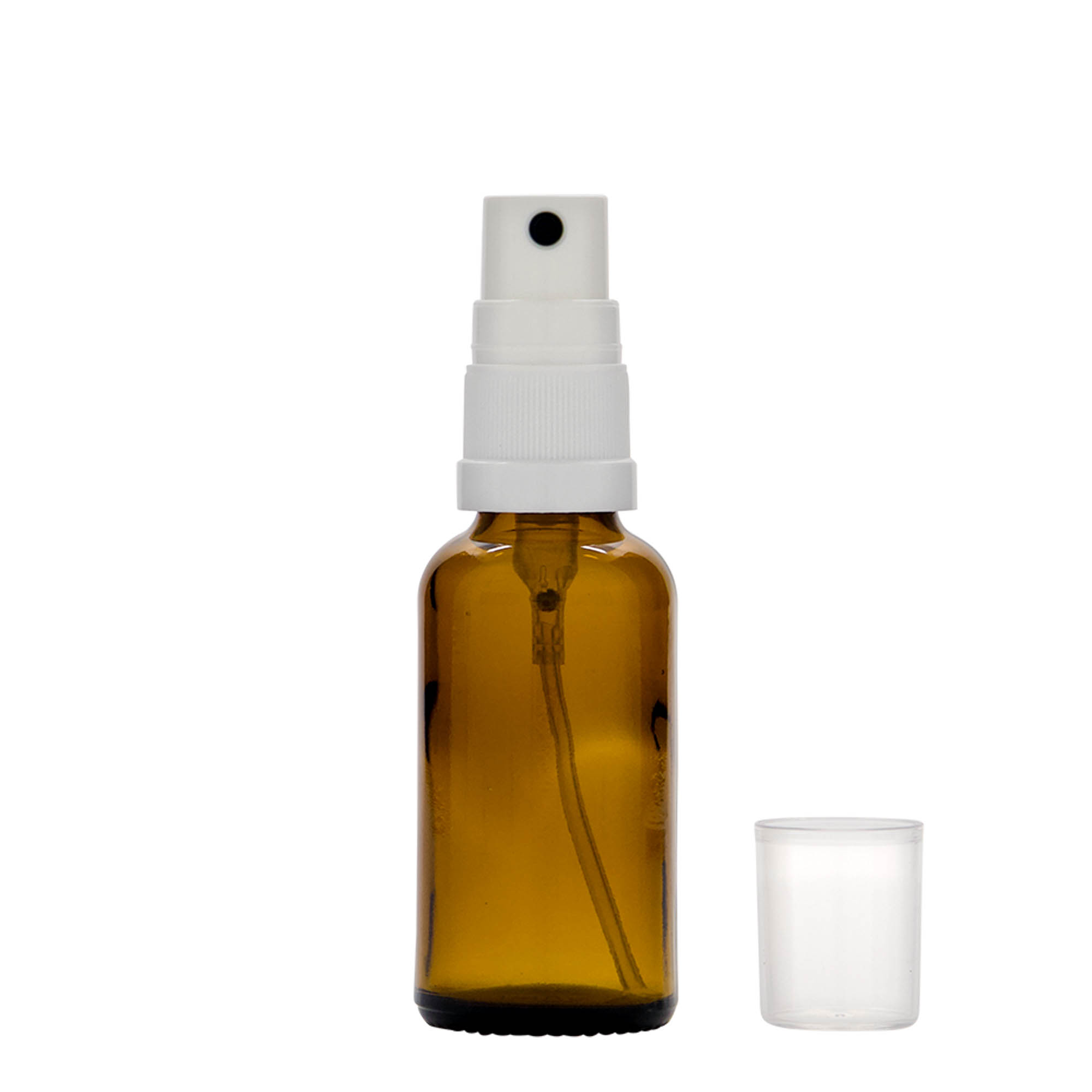 Frasco de spray 30 ml, medicamento, vidro, castanho, bocal: DIN 18 Frasco de spray 30 ml, medicamento, vidro, castanho, bocal: DIN 18