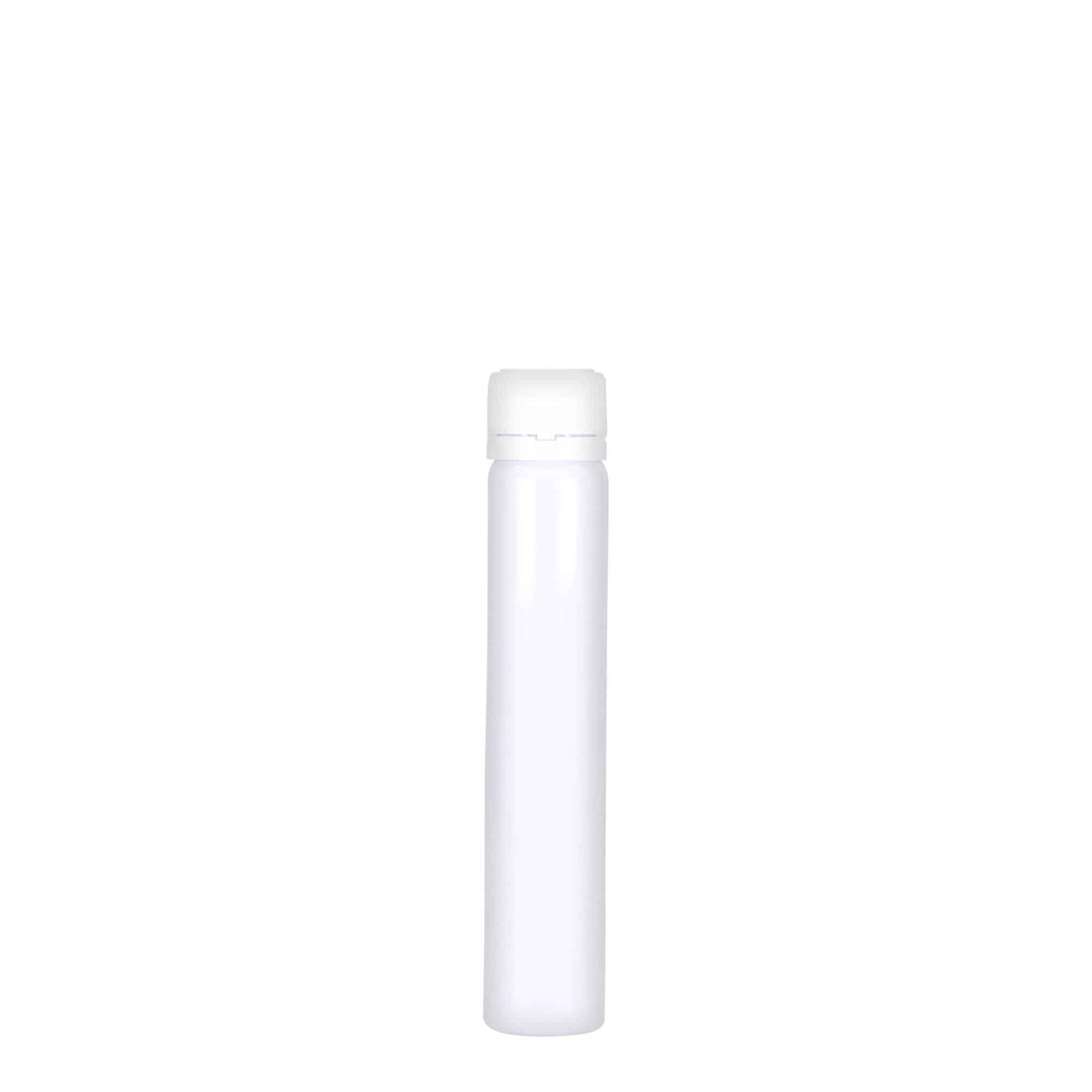25 ml tubo PET, plástico, branco, abertura: tampa de rosca