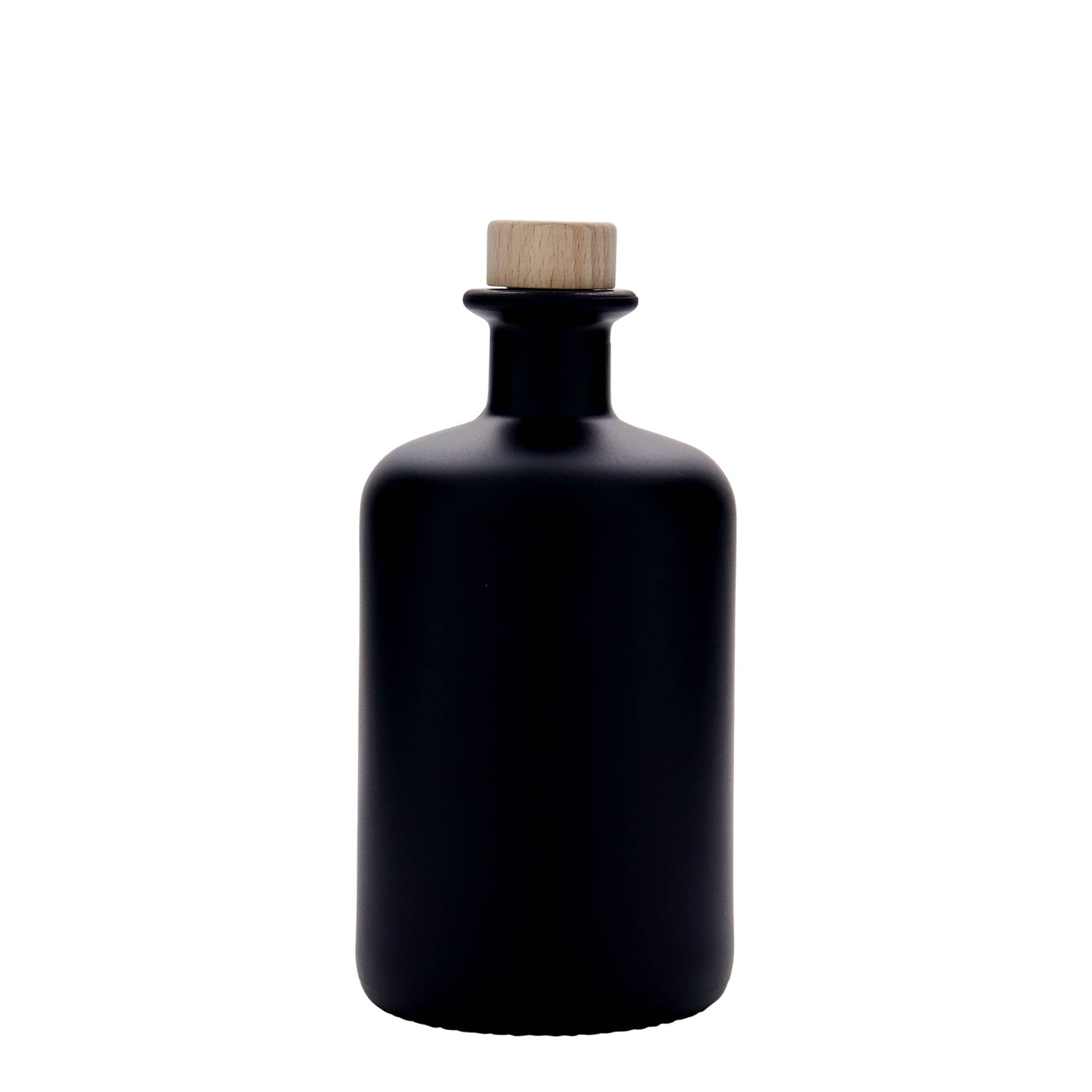 Frasco de vidro de 500 ml para farmacêutico, preto, boca: cortiça