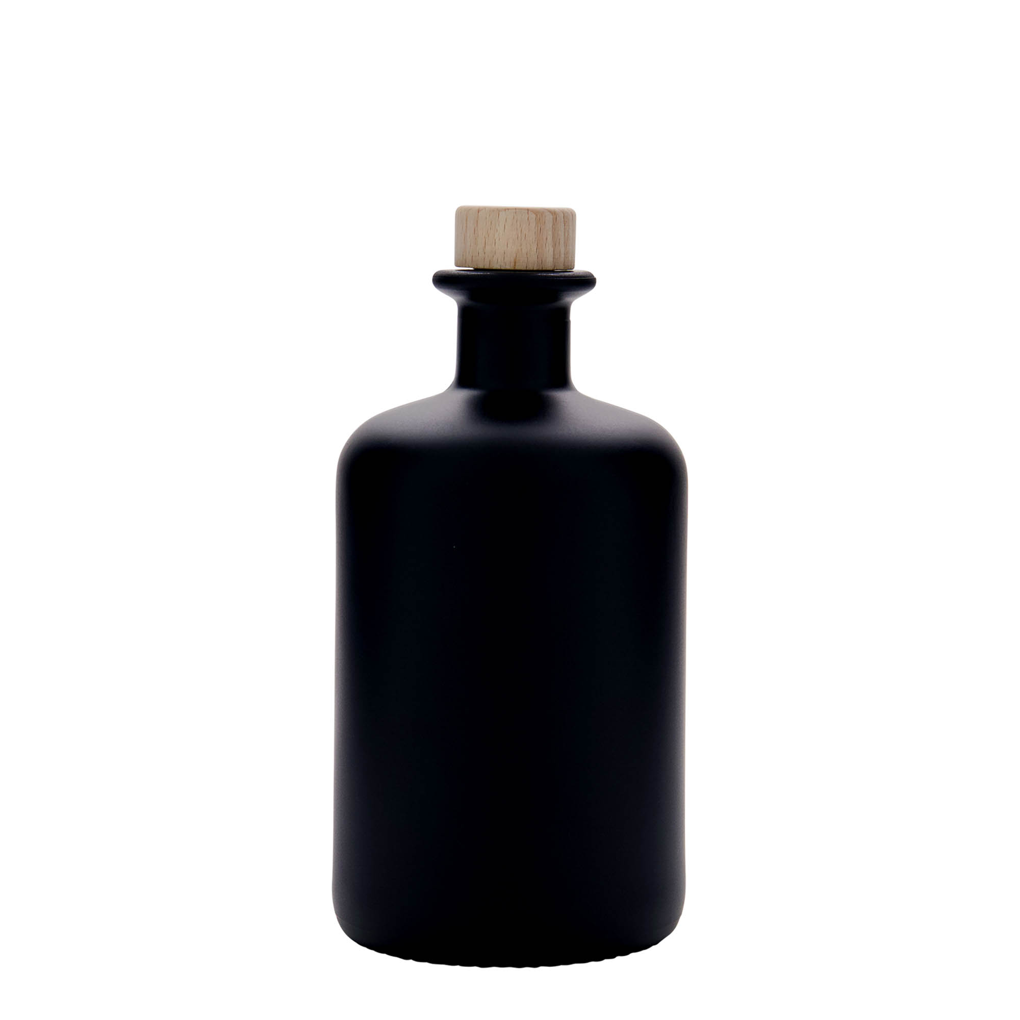 Frasco de vidro de 500 ml para farmacêutico, preto, boca: cortiça