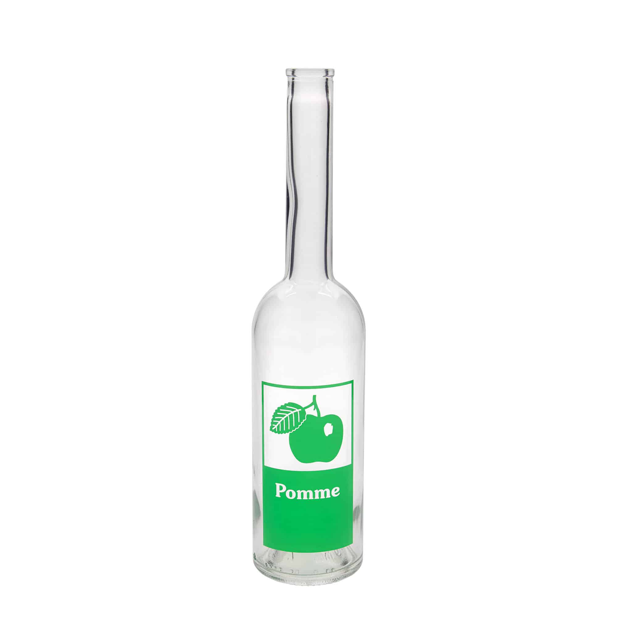 Garrafa de vidro de 500 ml 'Ópera', motivo: Maçã, boca: cortiça Garrafa de vidro de 500 ml 'Ópera', motivo: Maçã, boca: cortiça