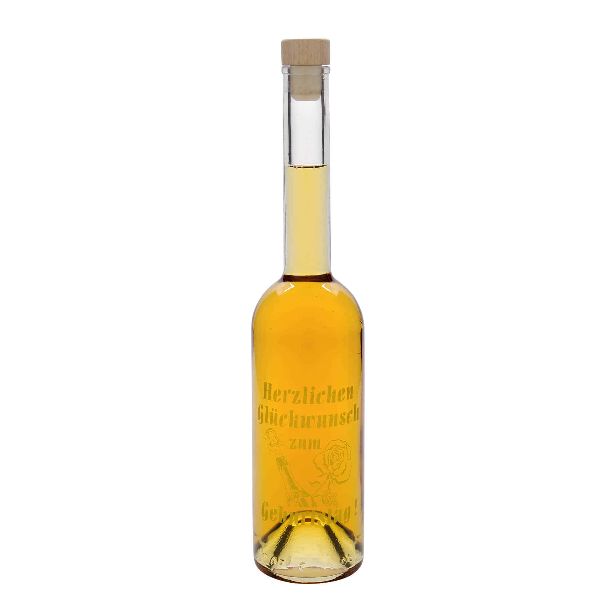 Garrafa de vidro de 500 ml 'Ópera', motivo: garrafa de aniversário, gargalo: cortiça
