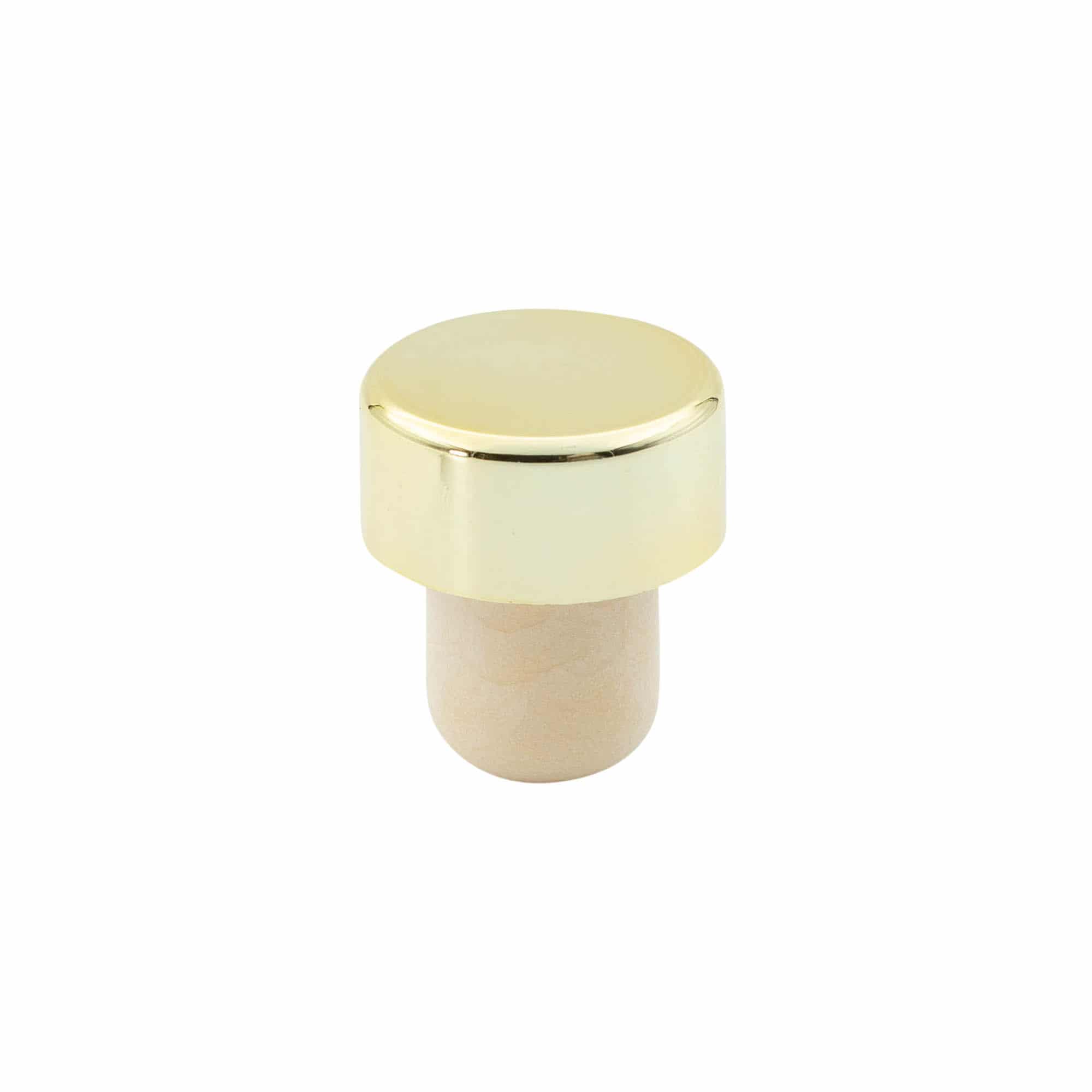Rolhas capsuladas 19 mm, plástico, dourado, para boca: Cortiça Rolhas capsuladas 19 mm, plástico, dourado, para boca: Cortiça