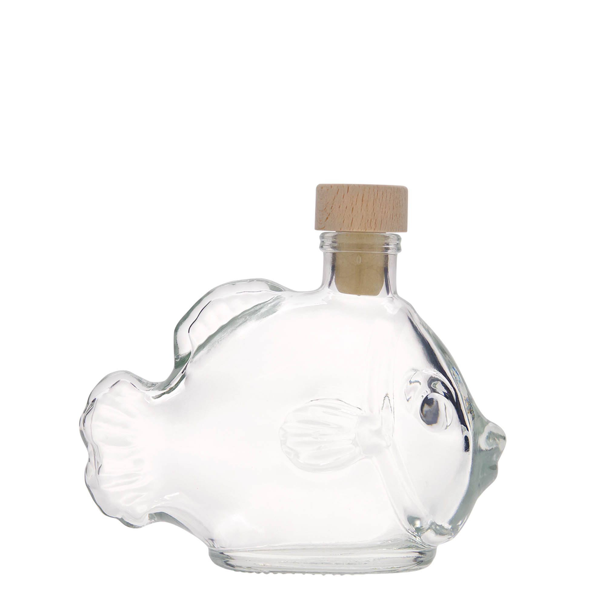 Frasco de vidro de 200 ml 'Peixe', boca: cortiça Frasco de vidro de 200 ml 'Peixe', boca: cortiça