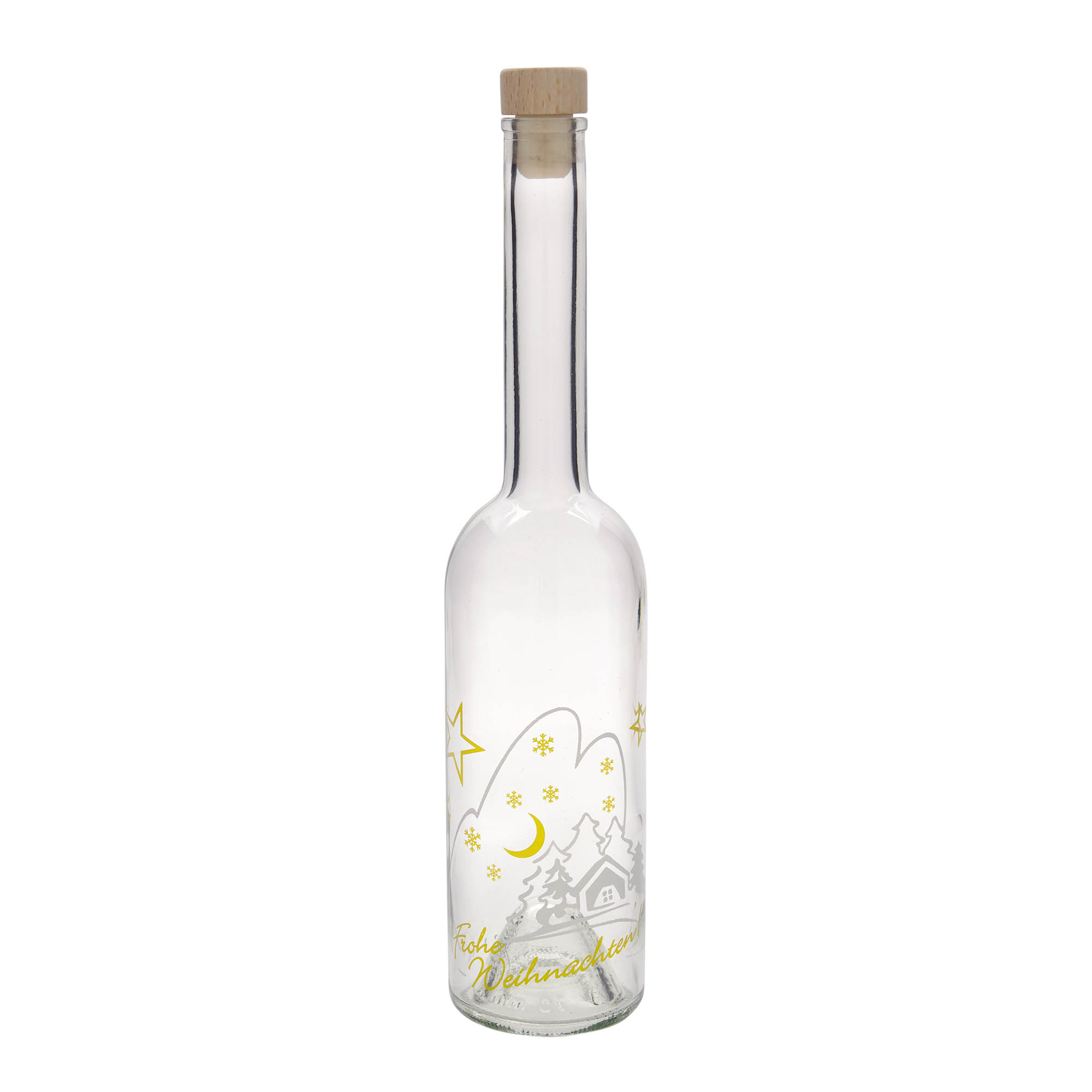 Garrafa de vidro de 500 ml 'Opera', motivo: Idílio de Natal, bocal: cortiça