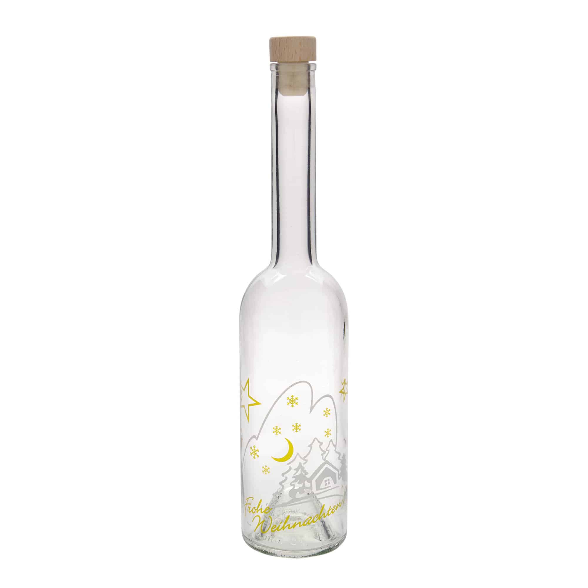 Garrafa de vidro de 500 ml 'Opera', motivo: Idílio de Natal, bocal: cortiça