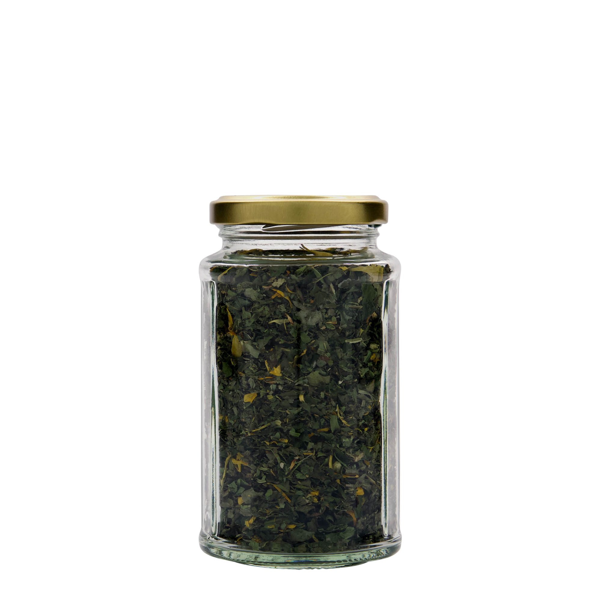 288 ml frasco de vidro multifacetado, doze lados, boca: Twist-Off (TO 58) 288 ml frasco de vidro multifacetado, doze lados, boca: Twist-Off (TO 58)