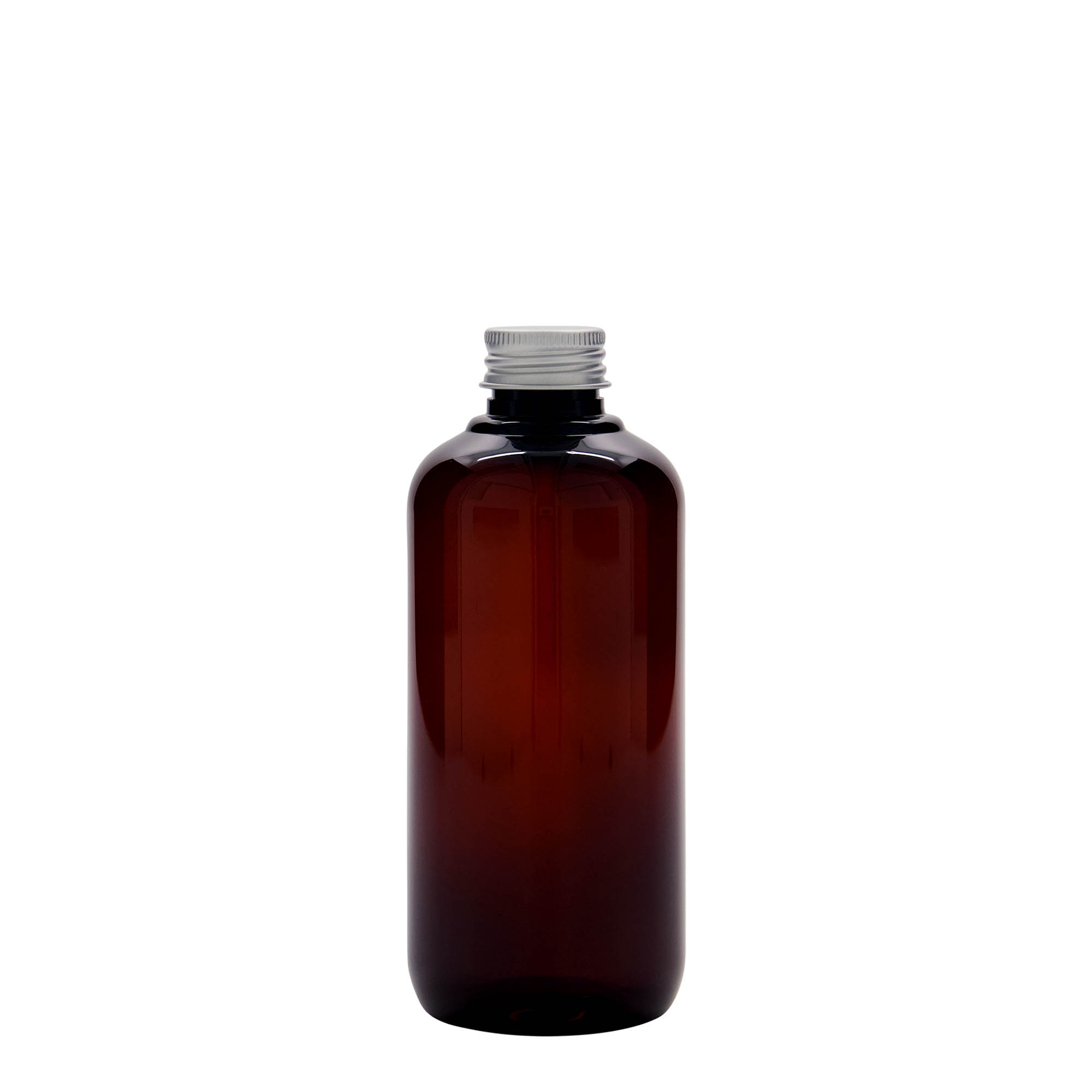 Frasco de plástico reciclado de 250 ml 'Victor's Best', PCR, castanho, bocal: 24/410