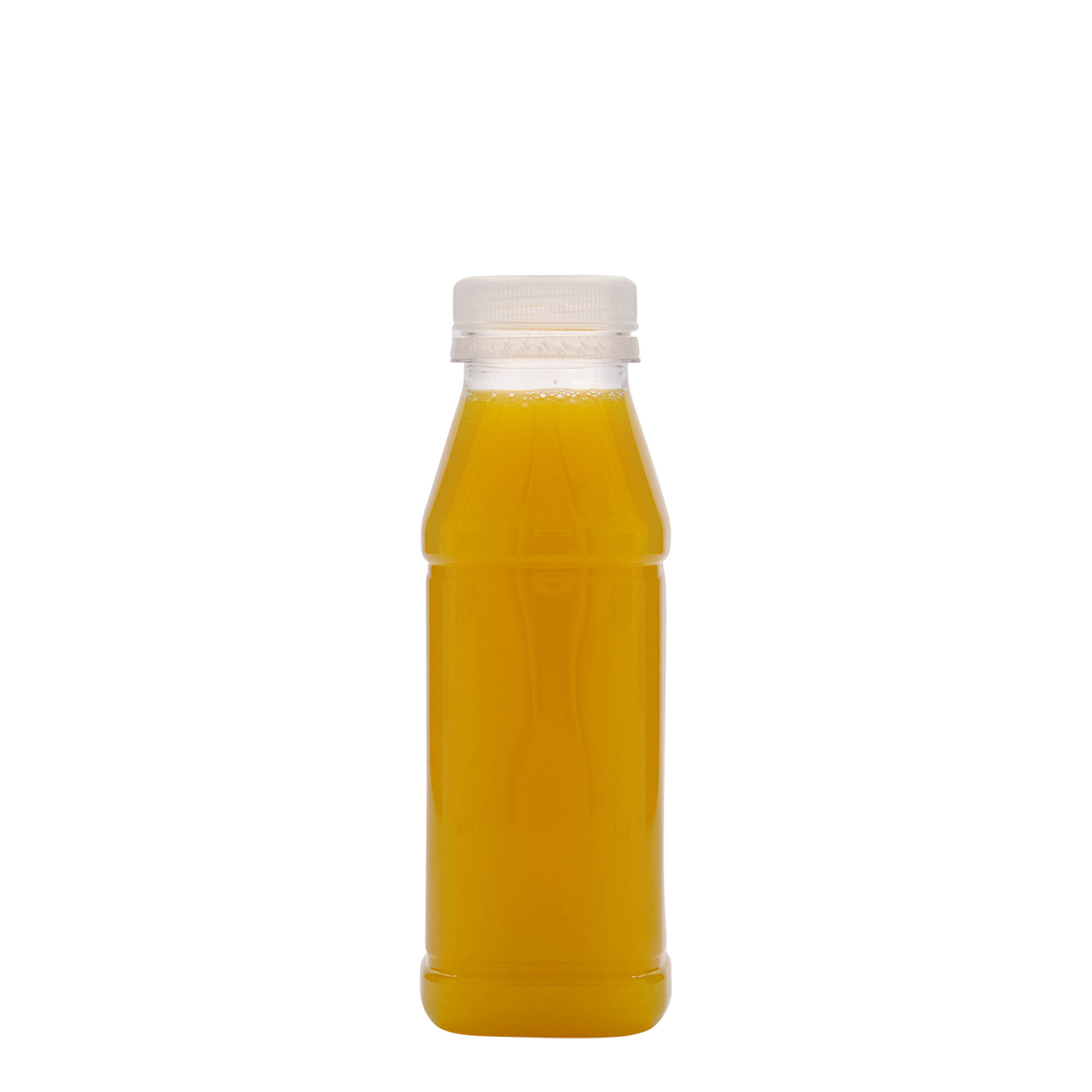 Garrafa PET de 330 ml 'Milk and Juice Carré', quadrada, plástico, boca: 38 mm Garrafa PET de 330 ml 'Milk and Juice Carré', quadrada, plástico, boca: 38 mm