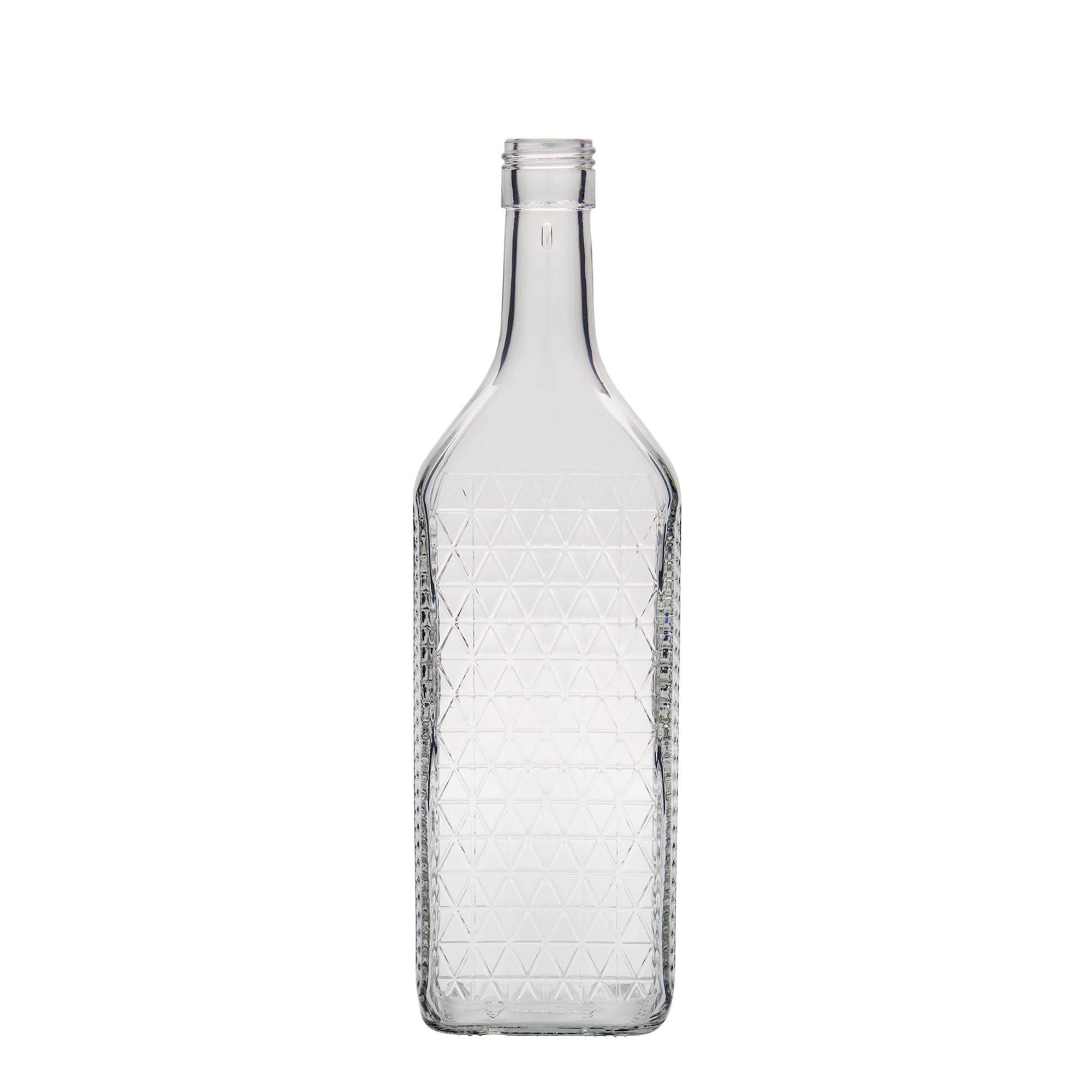 Garrafa de vidro de 700 ml 'Caruso', retangular, boca: PP 31,5 Garrafa de vidro de 700 ml 'Caruso', retangular, boca: PP 31,5