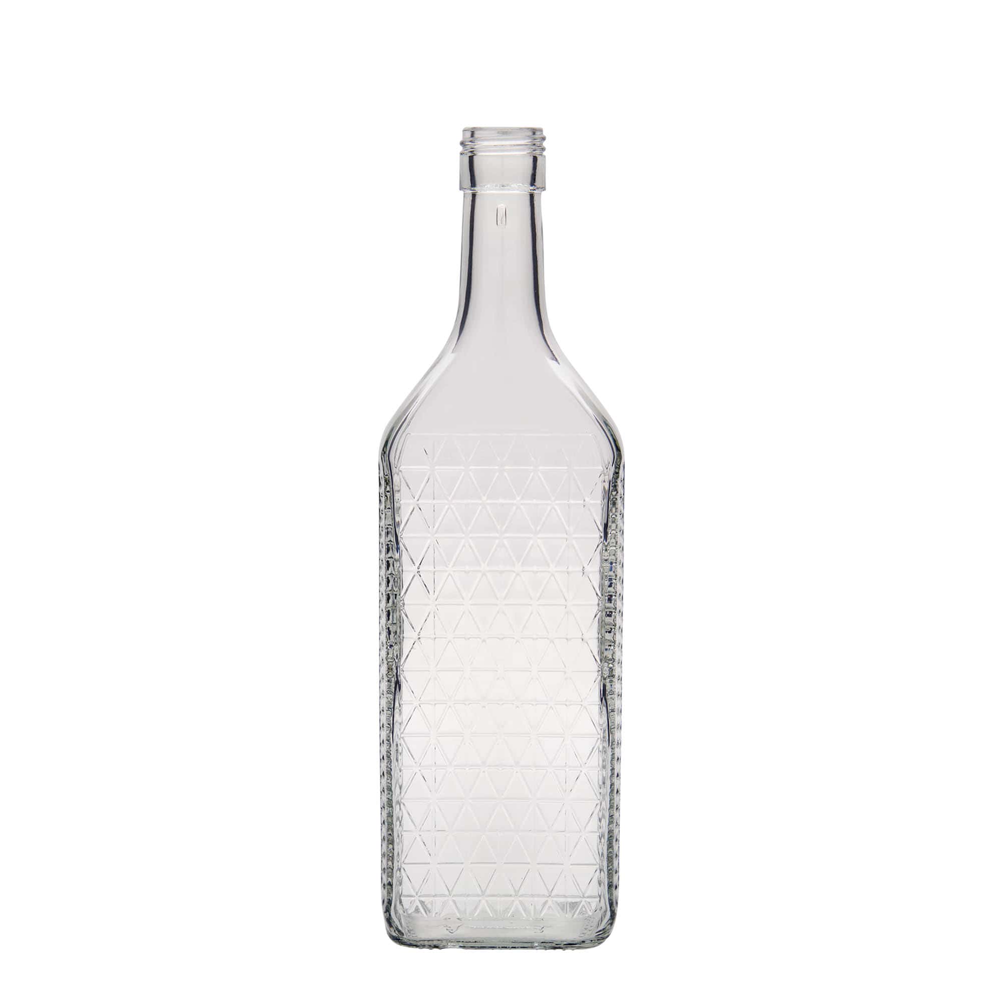 Garrafa de vidro de 700 ml 'Caruso', retangular, boca: PP 31,5