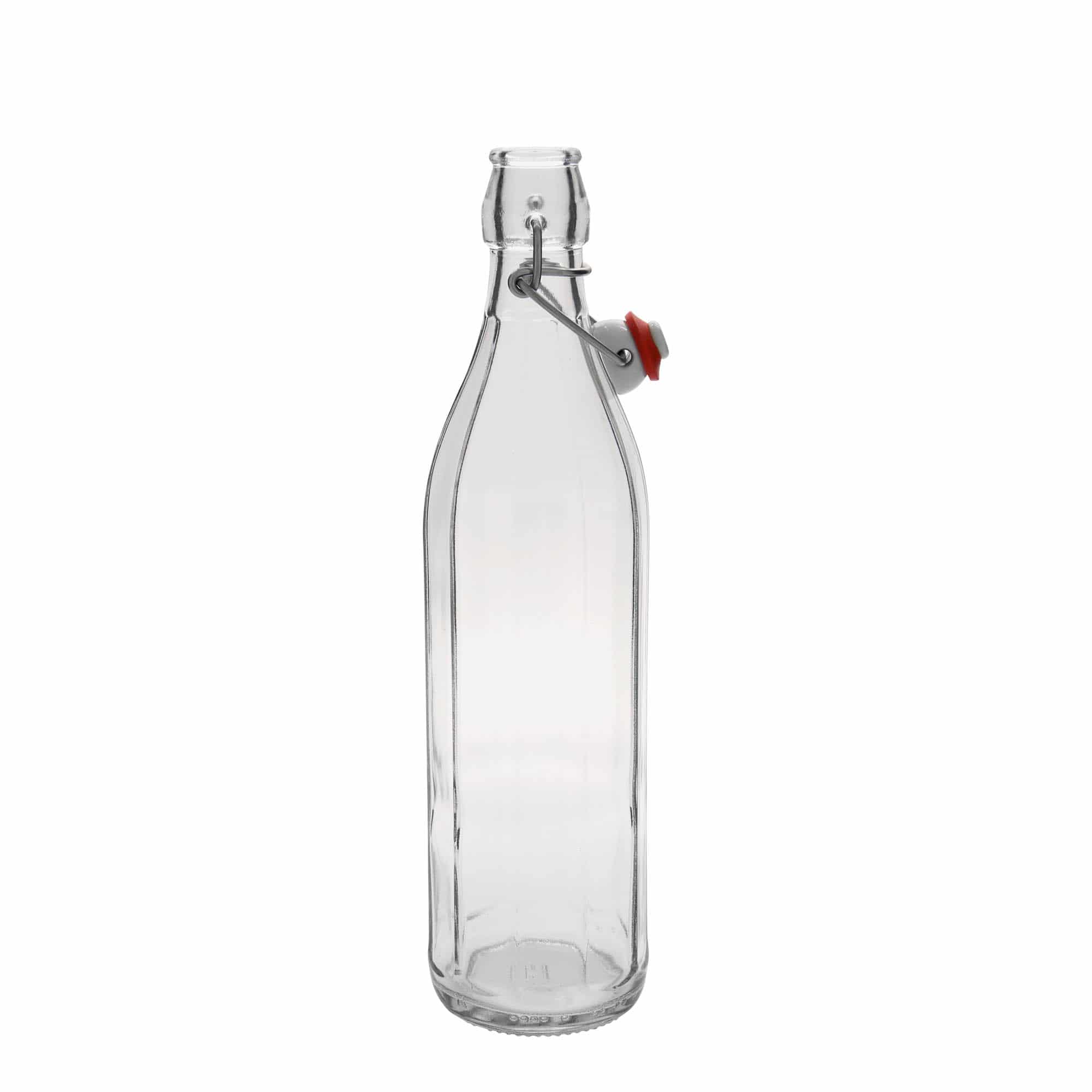 Garrafa de vidro de 750 ml 'Bravo', decagonal, boca: fecho de alavanca