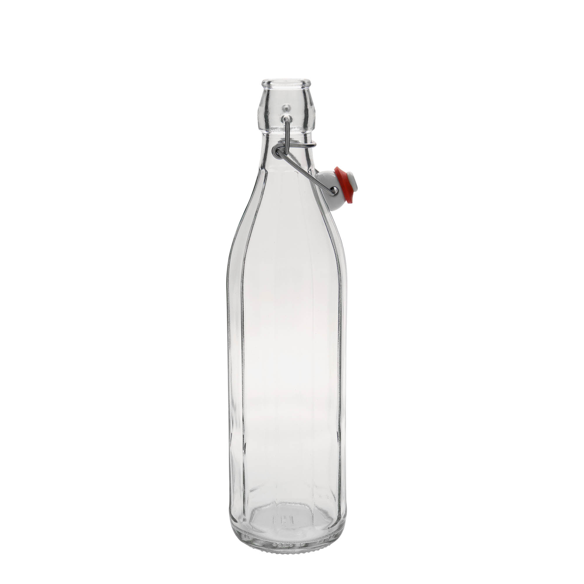 Garrafa de vidro de 750 ml 'Bravo', decagonal, boca: fecho de alavanca