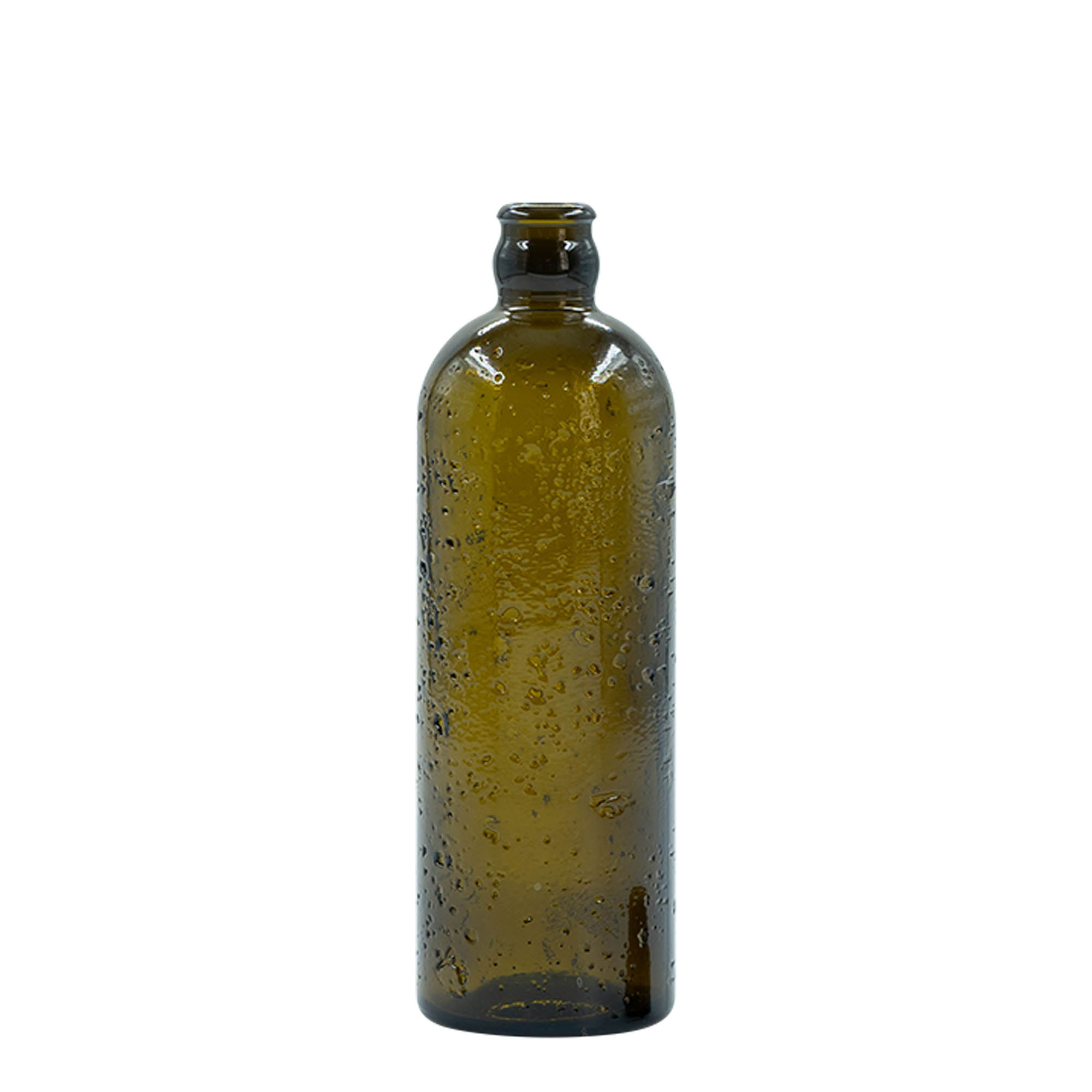 Garrafa de vidro artesanal Wildly Crafted 500 ml 'Bobber Jr', castanha, bocal: cortiça