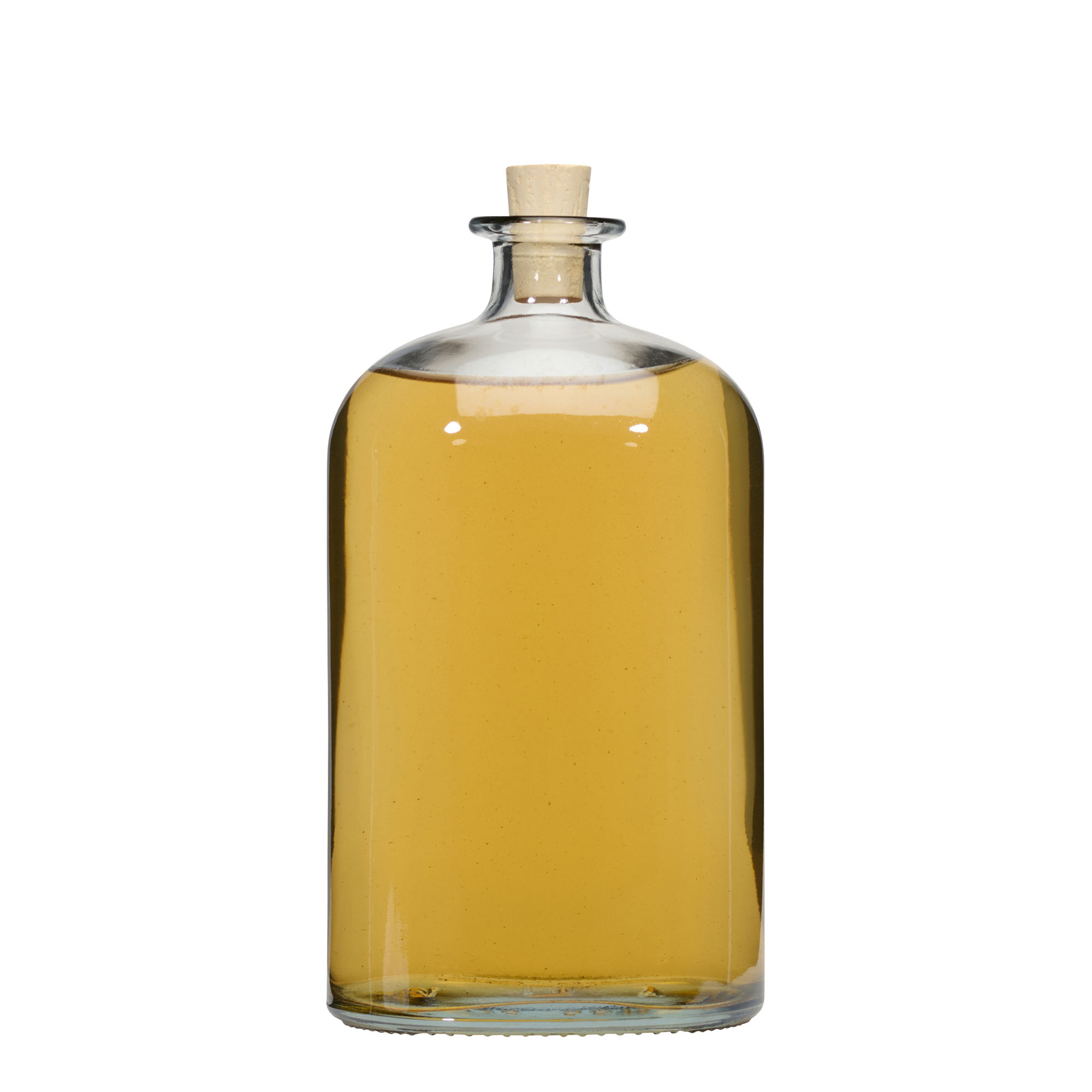 Garrafa de vidro 1.000 ml 'Dundee', oval, gargalo: cortiça