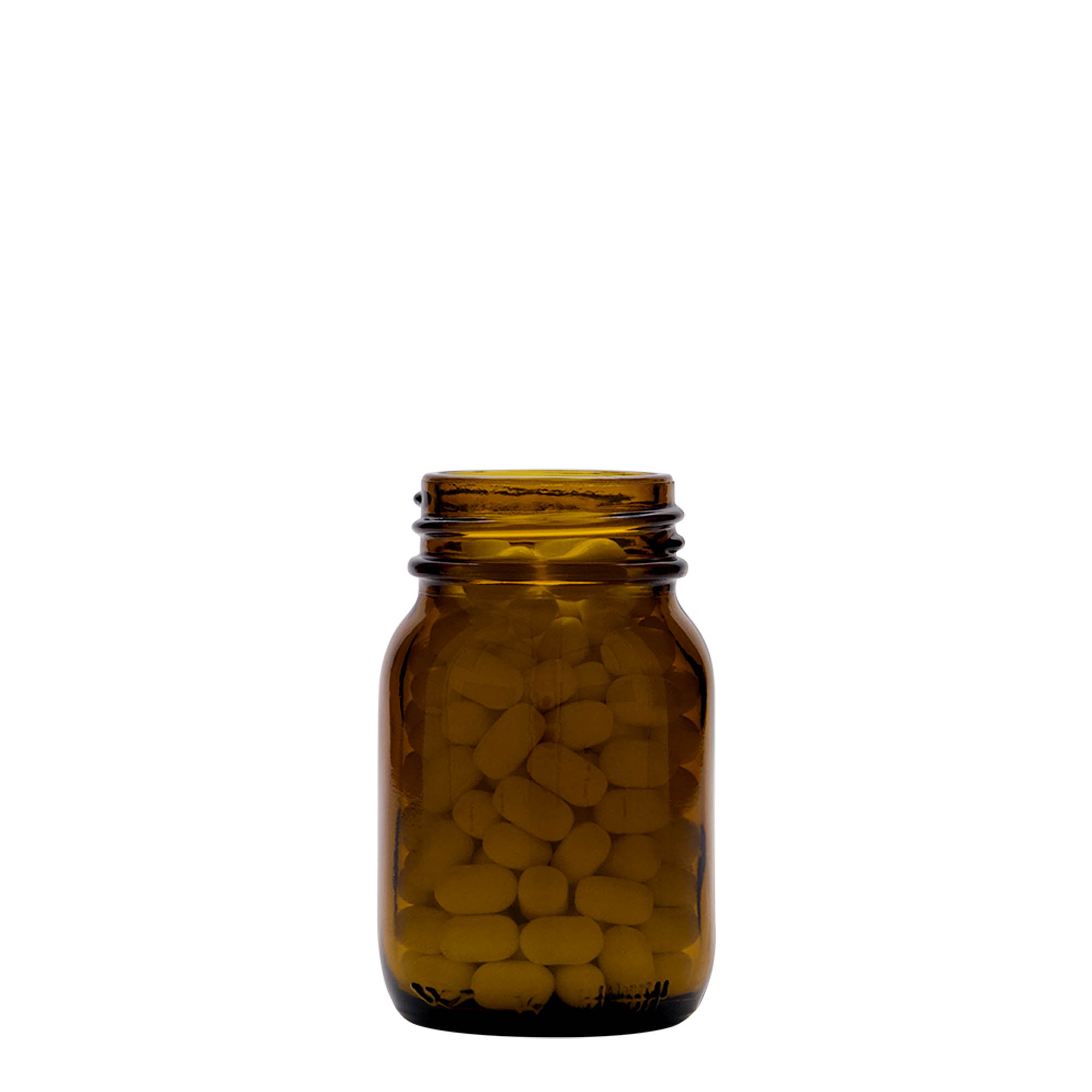 Frasco de vidro de pescoço largo de 75 ml, castanho, boca: DIN 40