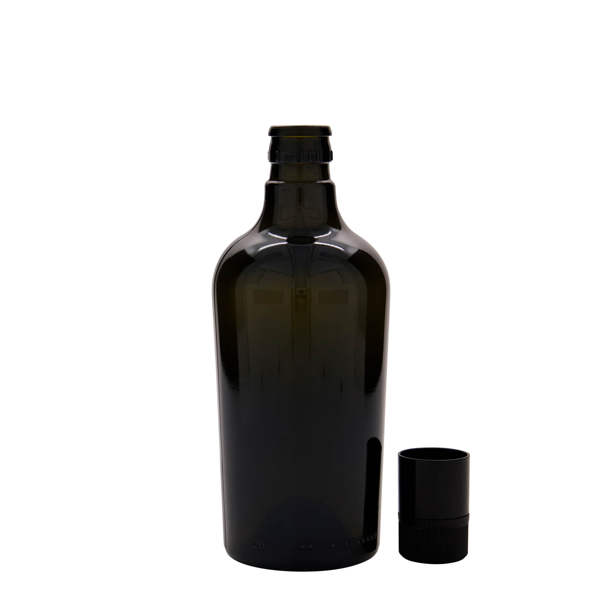 Frasco de vinagre/óleo 'Oleum' 500 ml, vidro, verde antigo, bocal: DOP