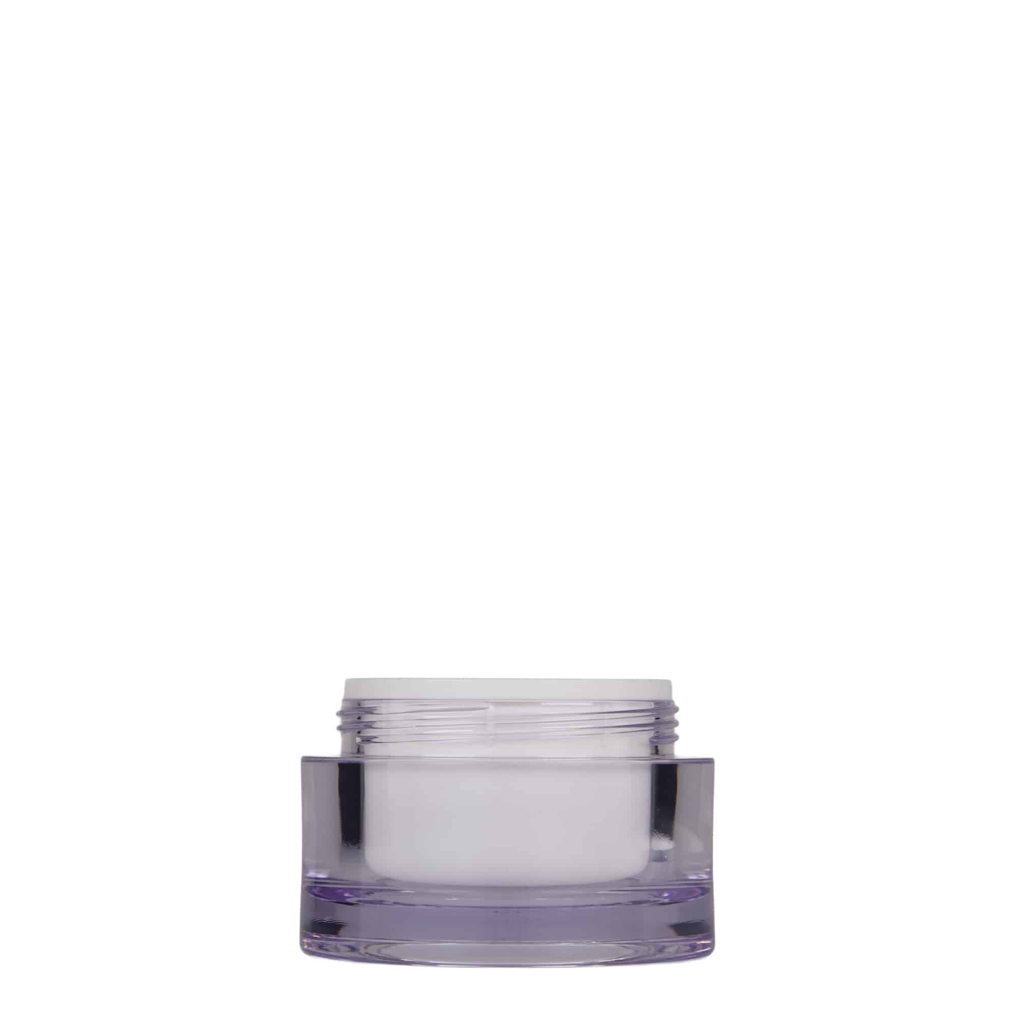 50 ml frasco, plástico SAN, branco, abertura: tampa de rosca 50 ml frasco, plástico SAN, branco, abertura: tampa de rosca