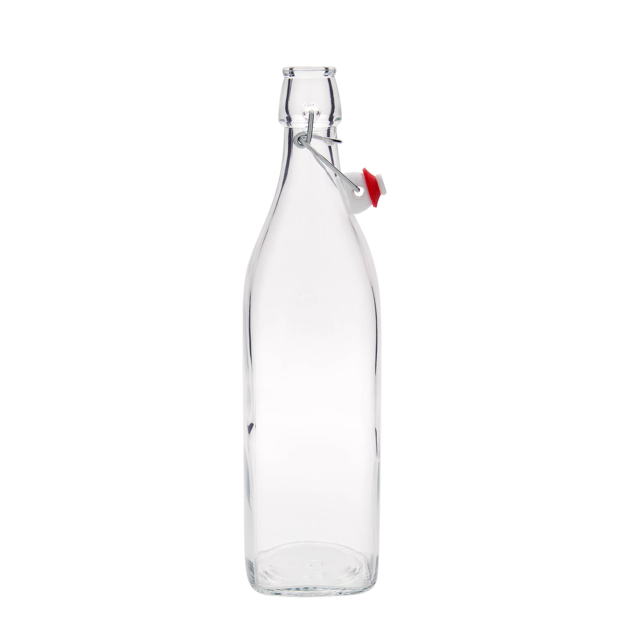 Garrafa de vidro 1.000 ml 'Swing', quadrada, boca: fecho de mola Garrafa de vidro 1.000 ml 'Swing', quadrada, boca: fecho de mola