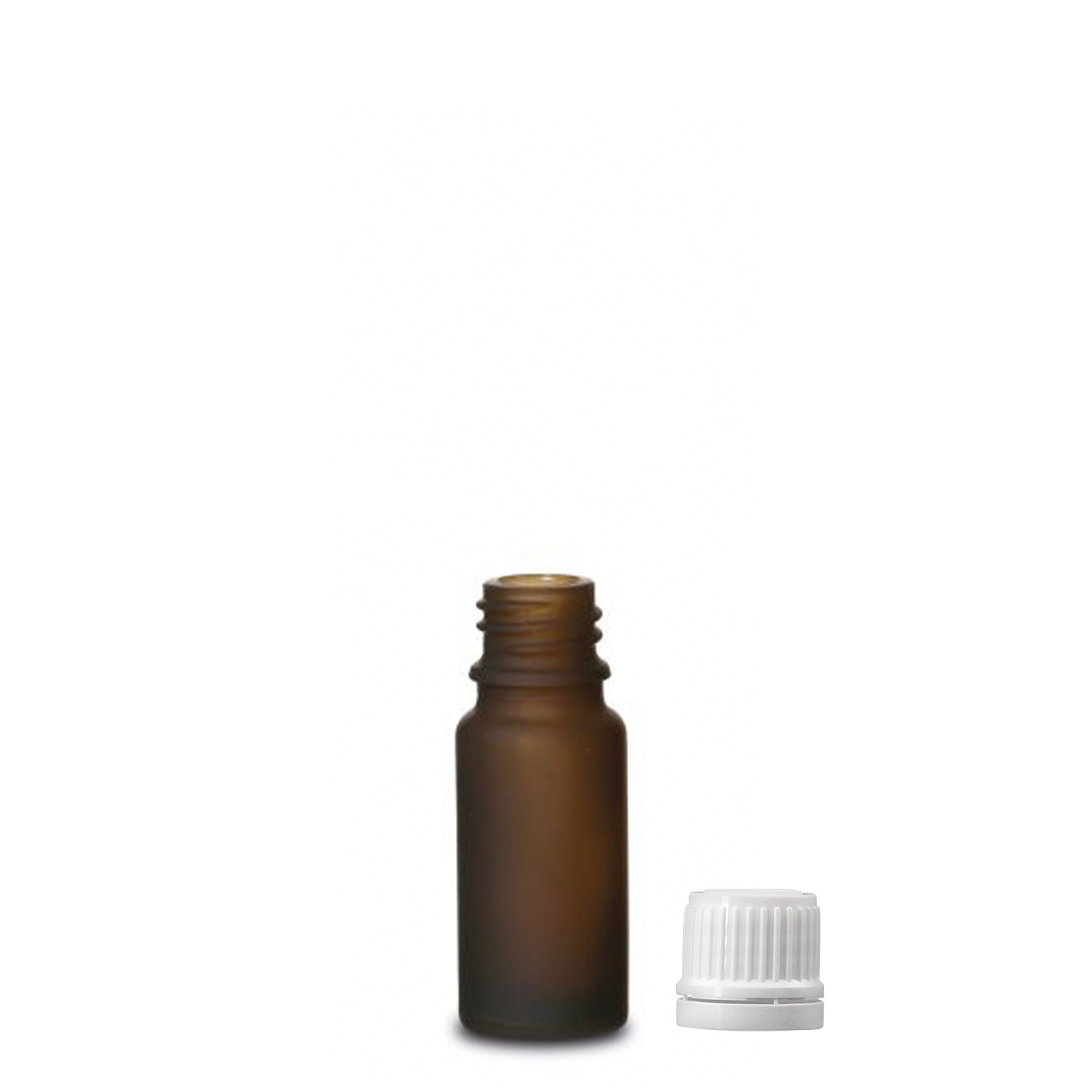 Frasco de medicamento de 10 ml, vidro, castanho fosco, boca: DIN 18 Frasco de medicamento de 10 ml, vidro, castanho fosco, boca: DIN 18
