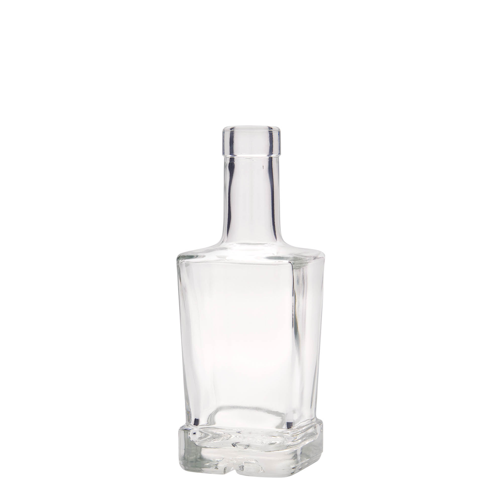 Garrafa de vidro de 250 ml 'Rene', quadrada, abertura: cortiça