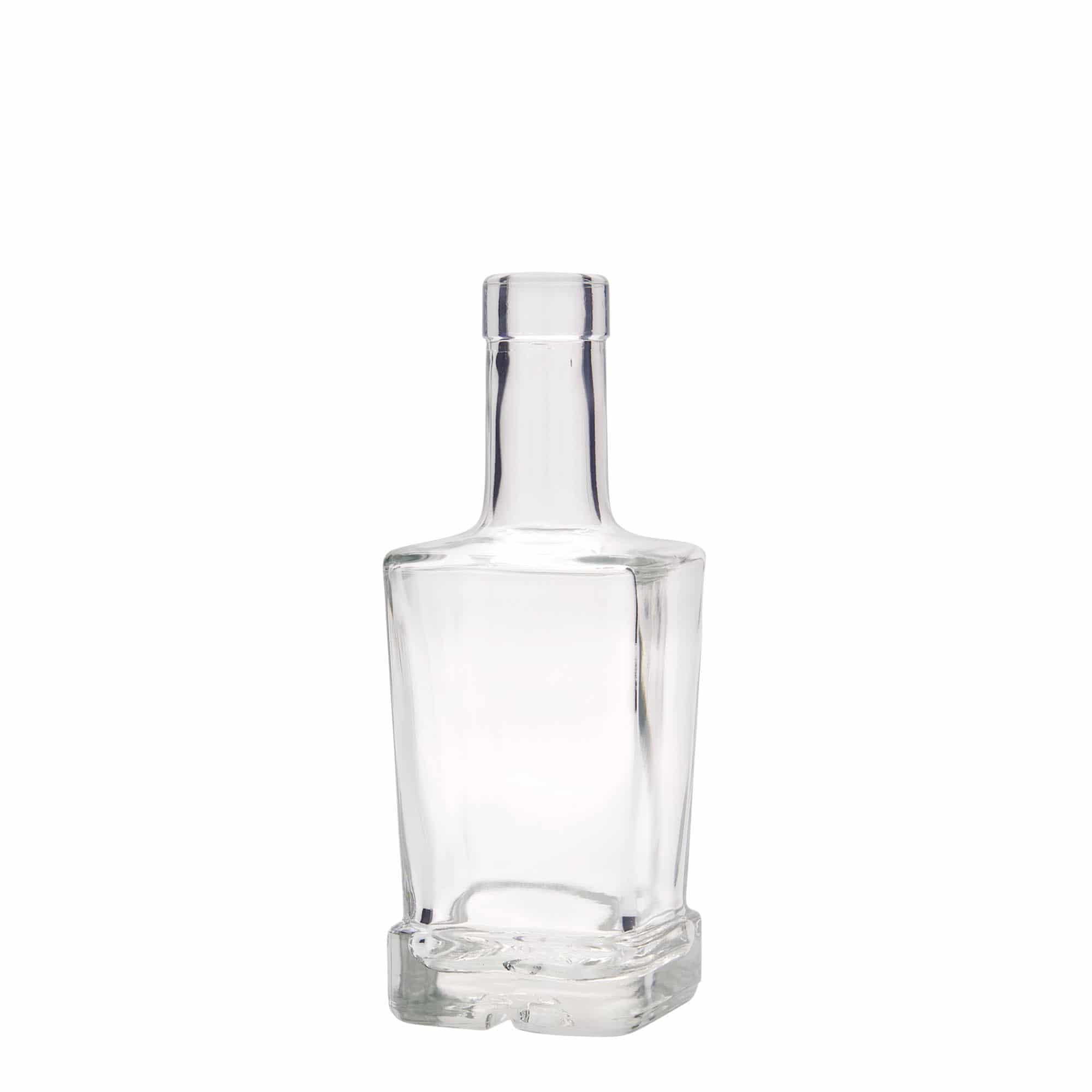 Garrafa de vidro de 250 ml 'Rene', quadrada, abertura: cortiça