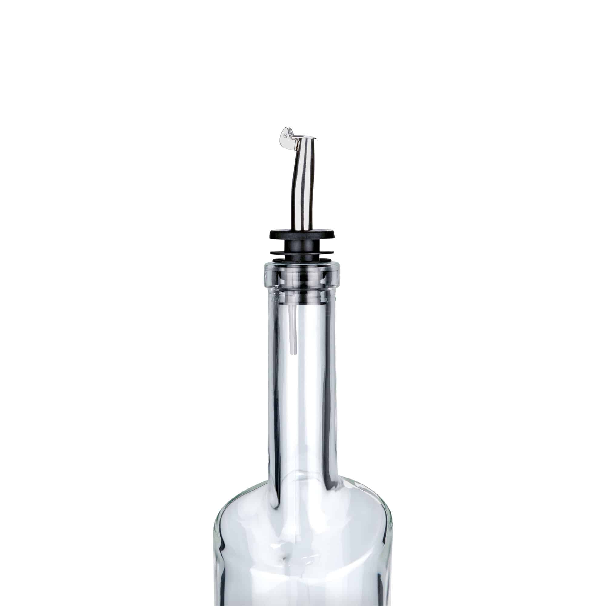 Vertedor de garrafas inox com capa metalizada, aço inox, prateado