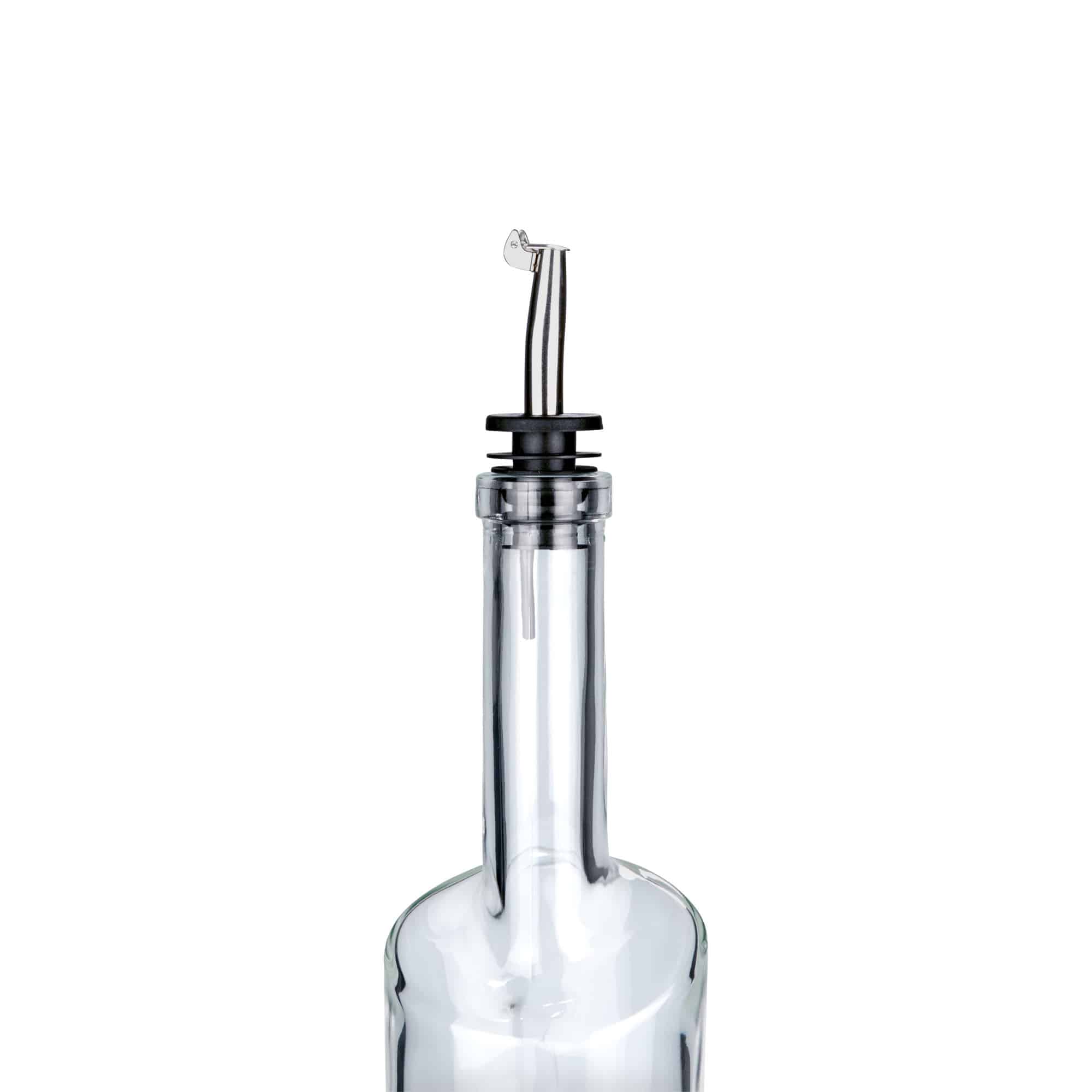 Bico de enchimento Inox com tampa de metal, aço inoxidável, prateado