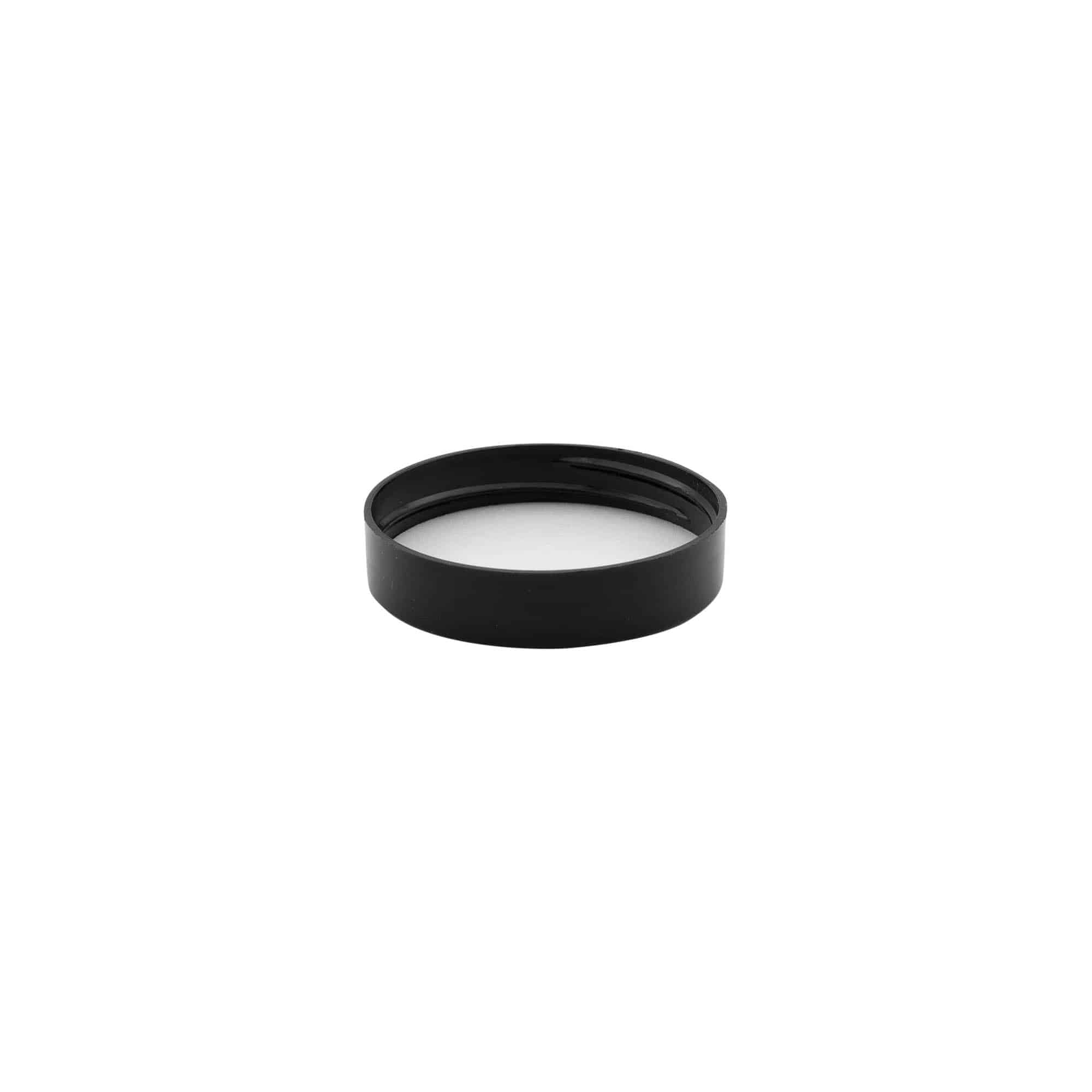 Tampa de rosca, plástico PP, preta, para bocal: 48/400