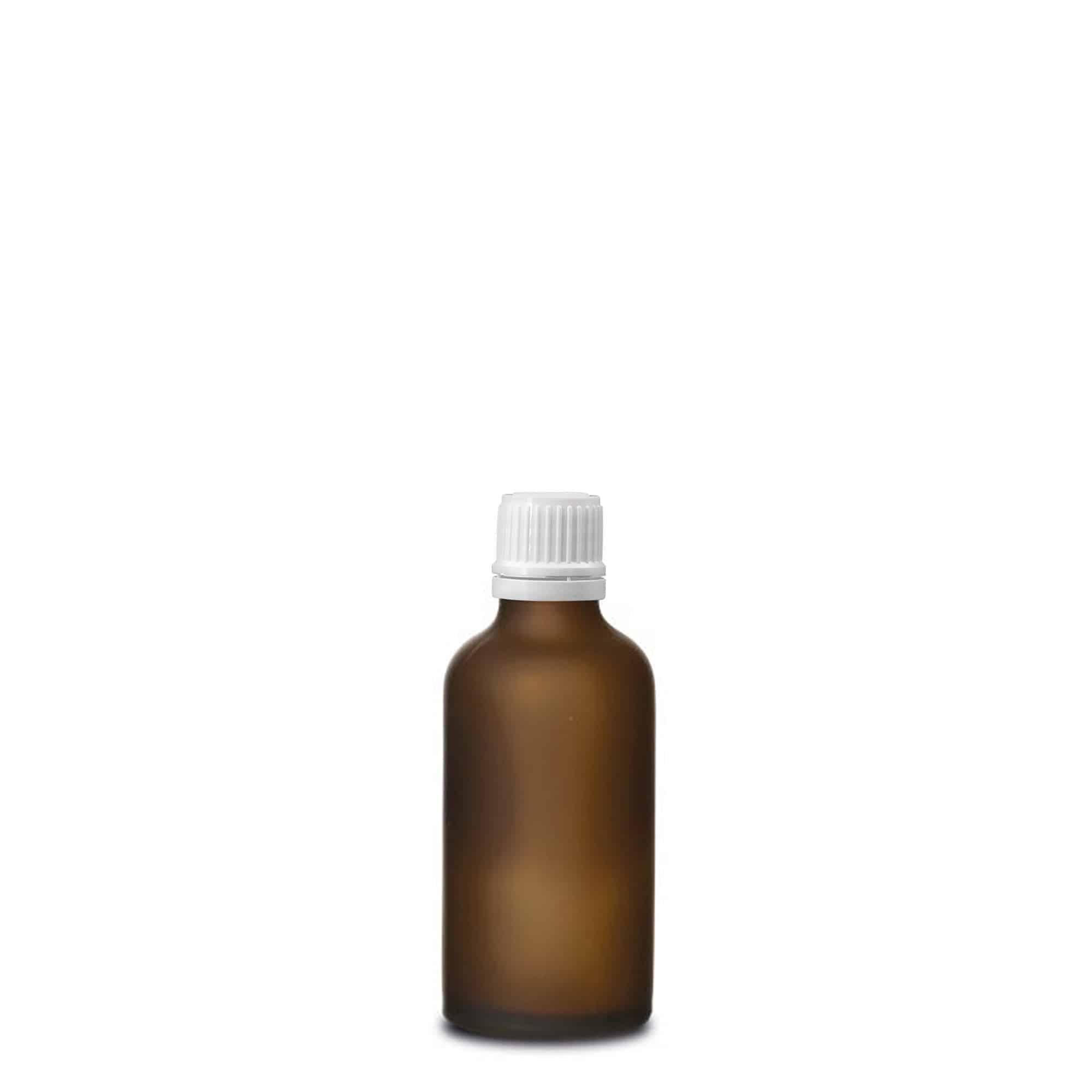 Frasco medicinal 50ml, vidro, castanho fosco, boca: DIN 18