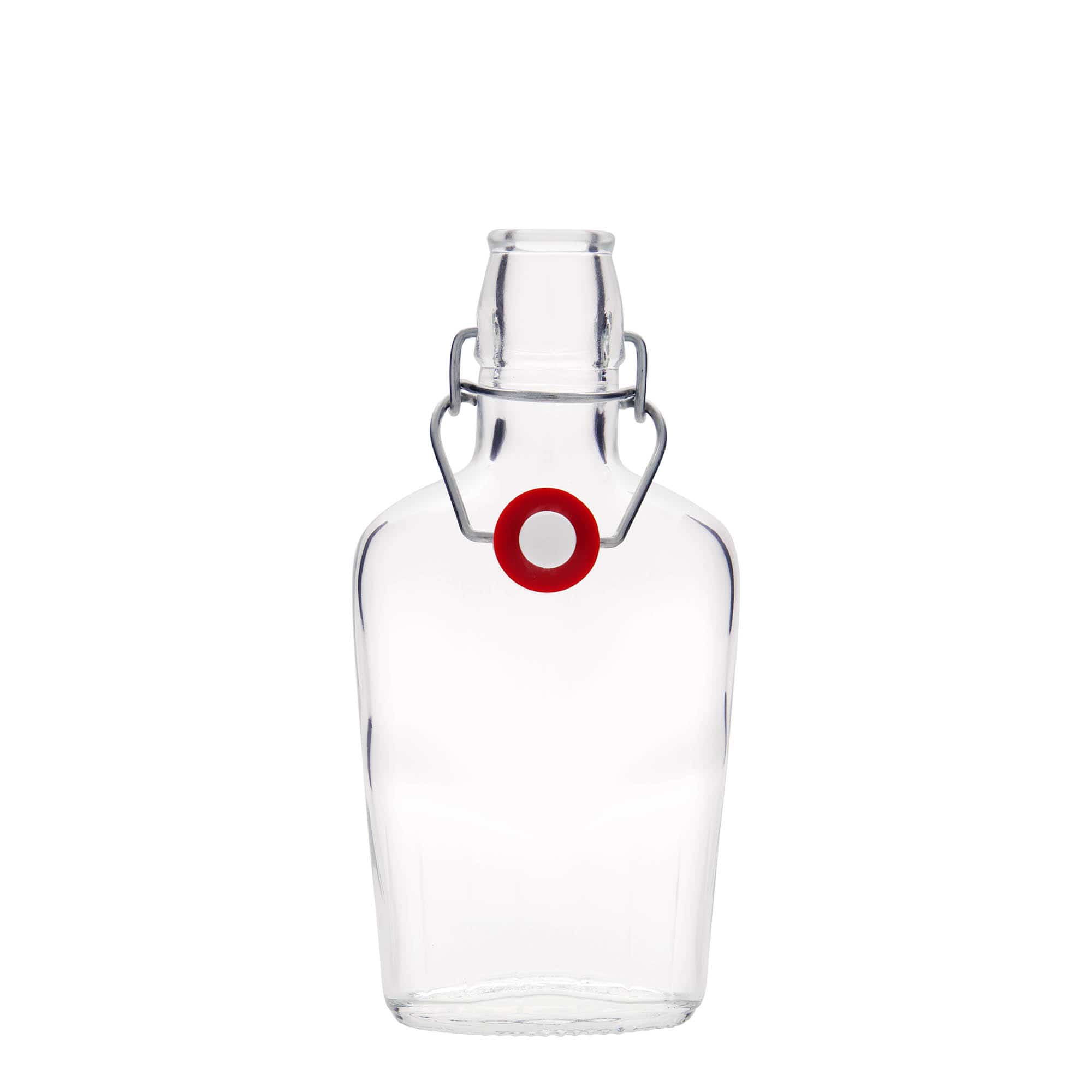 250 ml Garrafa de vidro 'Fiaschetta', oval, boca: Tampa mecânica
