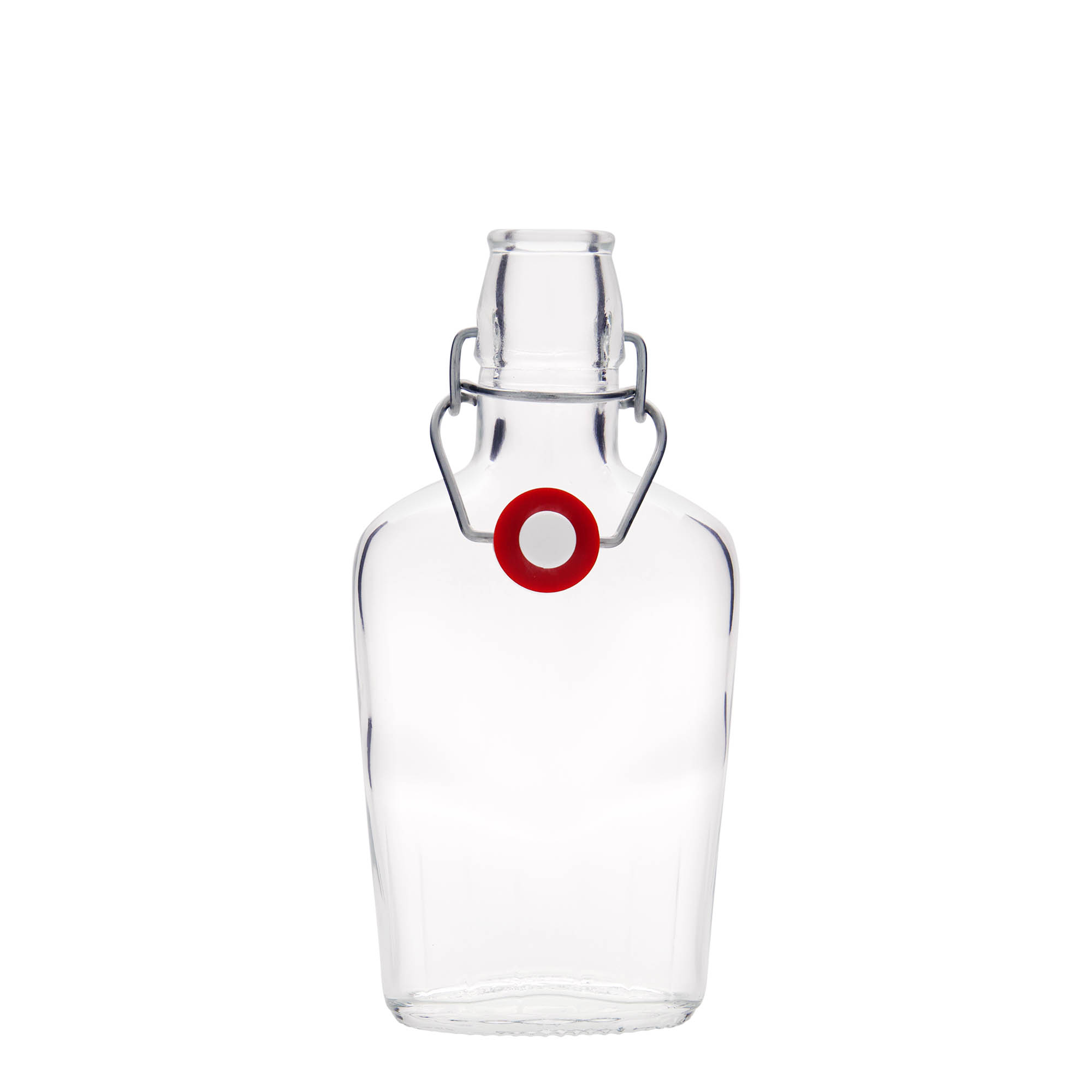 Garrafa de vidro de 250 ml 'Fiaschetta', oval, boca: fecho de mola