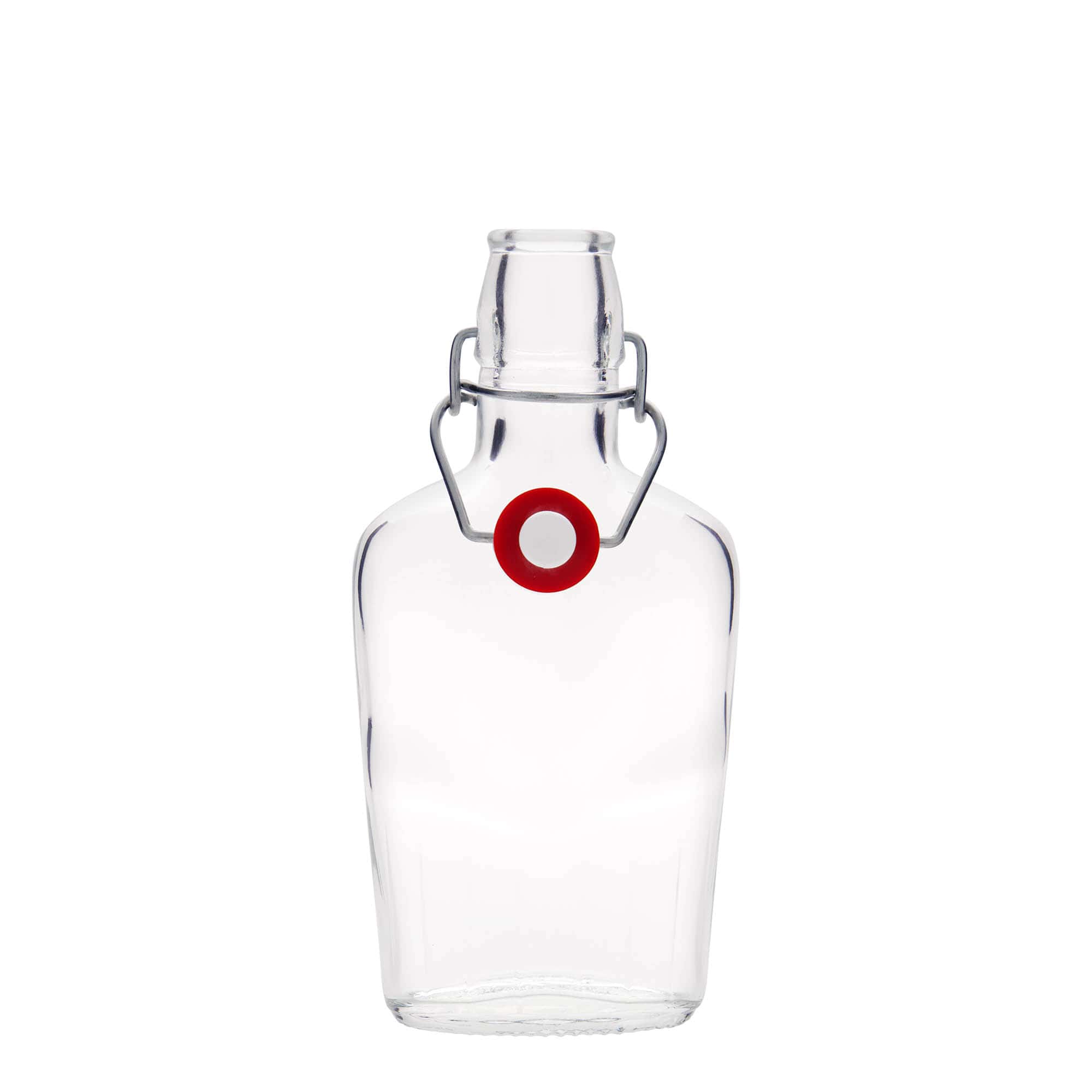 Garrafa de vidro de 250 ml 'Fiaschetta', oval, boca: fecho de mola