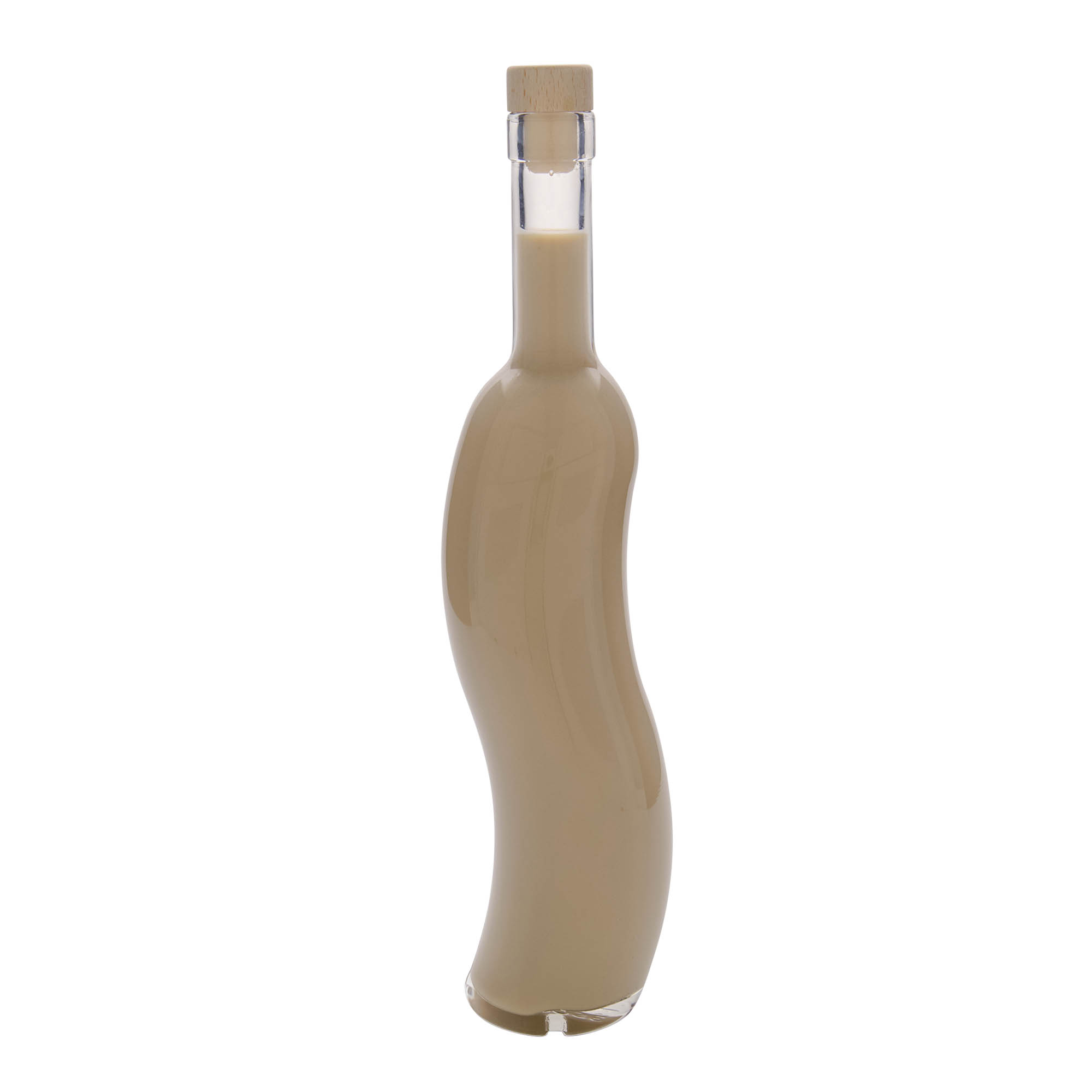 Garrafa de vidro de 500 ml 'La-Ola', semi-redonda, boca: cortiça Garrafa de vidro de 500 ml 'La-Ola', semi-redonda, boca: cortiça