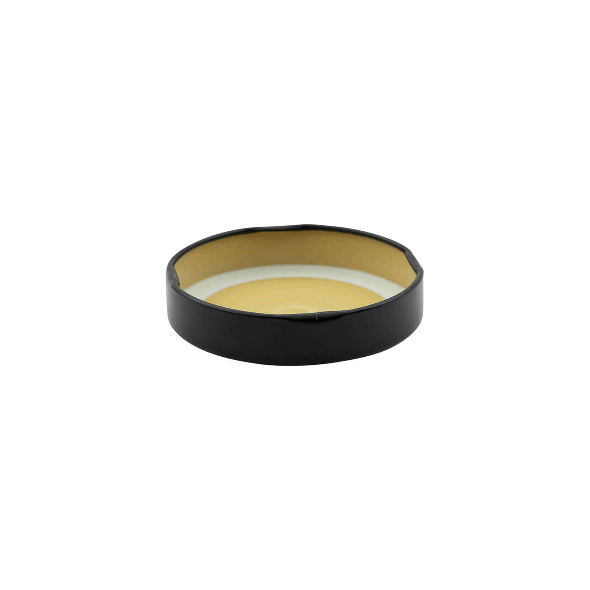 Tampa Deep-Twist-Off, folha de flandres, preto, para boca: Deep-TO 66