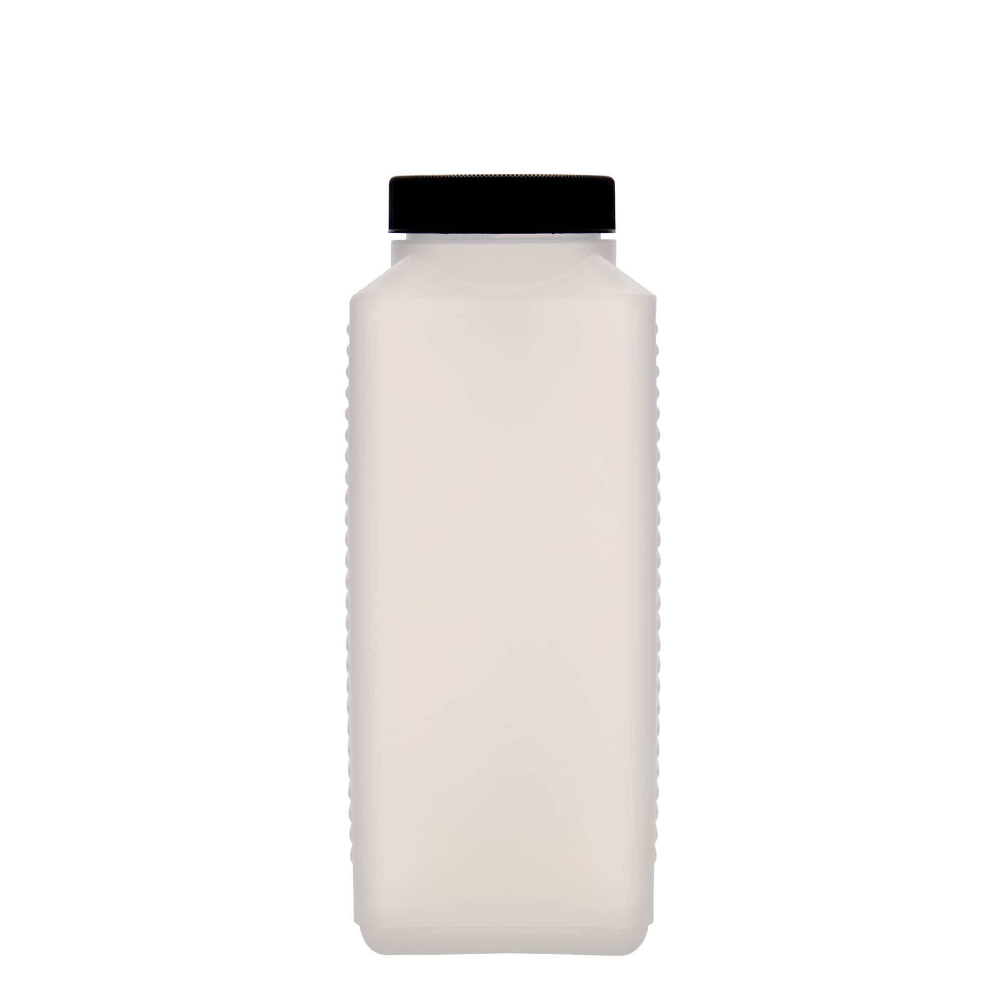 1000 ml Garrafa de gargalo largo, plástico PEAD, transparente, boca: DIN 60 EPE