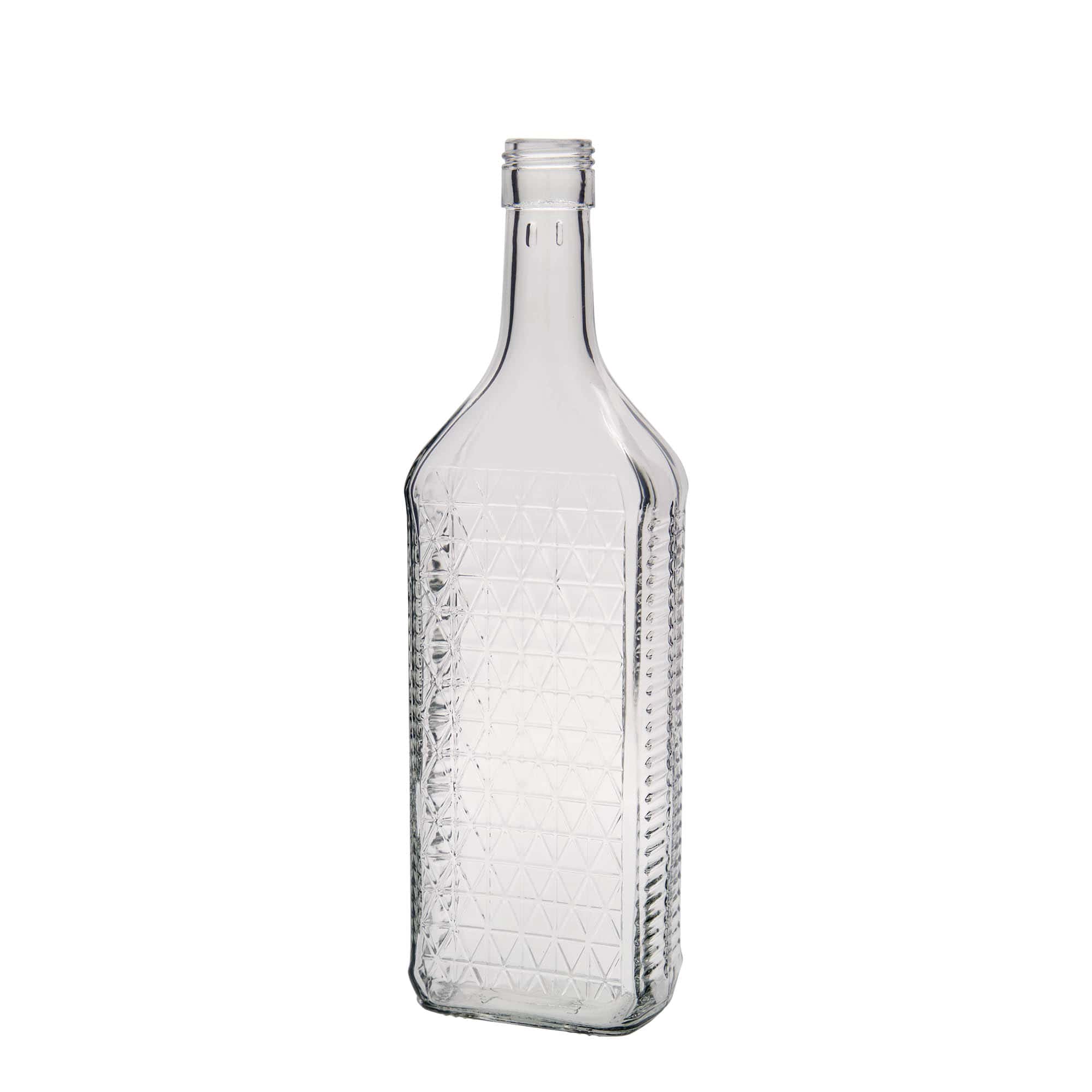 Garrafa de vidro de 700 ml 'Caruso', retangular, boca: PP 31,5