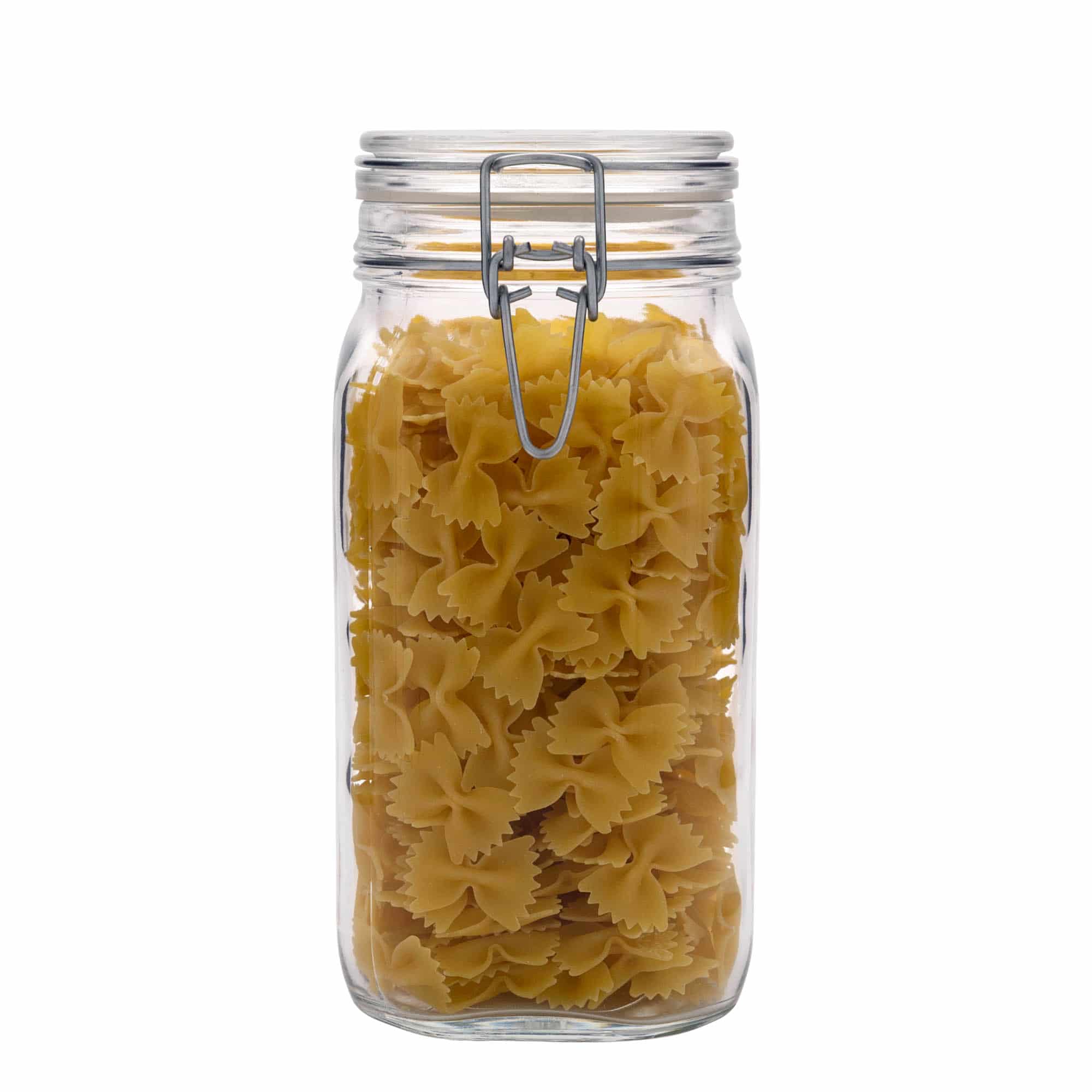 1.500 ml frasco de vidro com fecho de mola 'Fido', quadrado, boca: fecho de mola