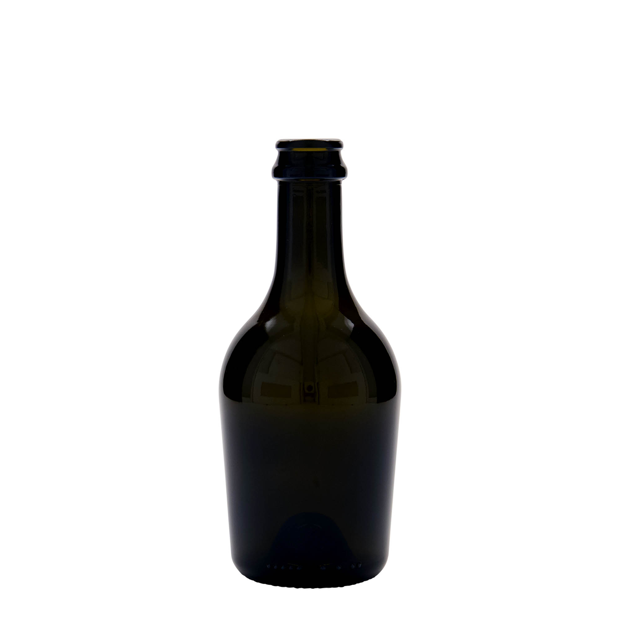 330 ml garrafa de cerveja/champanhe 'Butterfly', vidro, verde antigo, boca: tampa de coroa