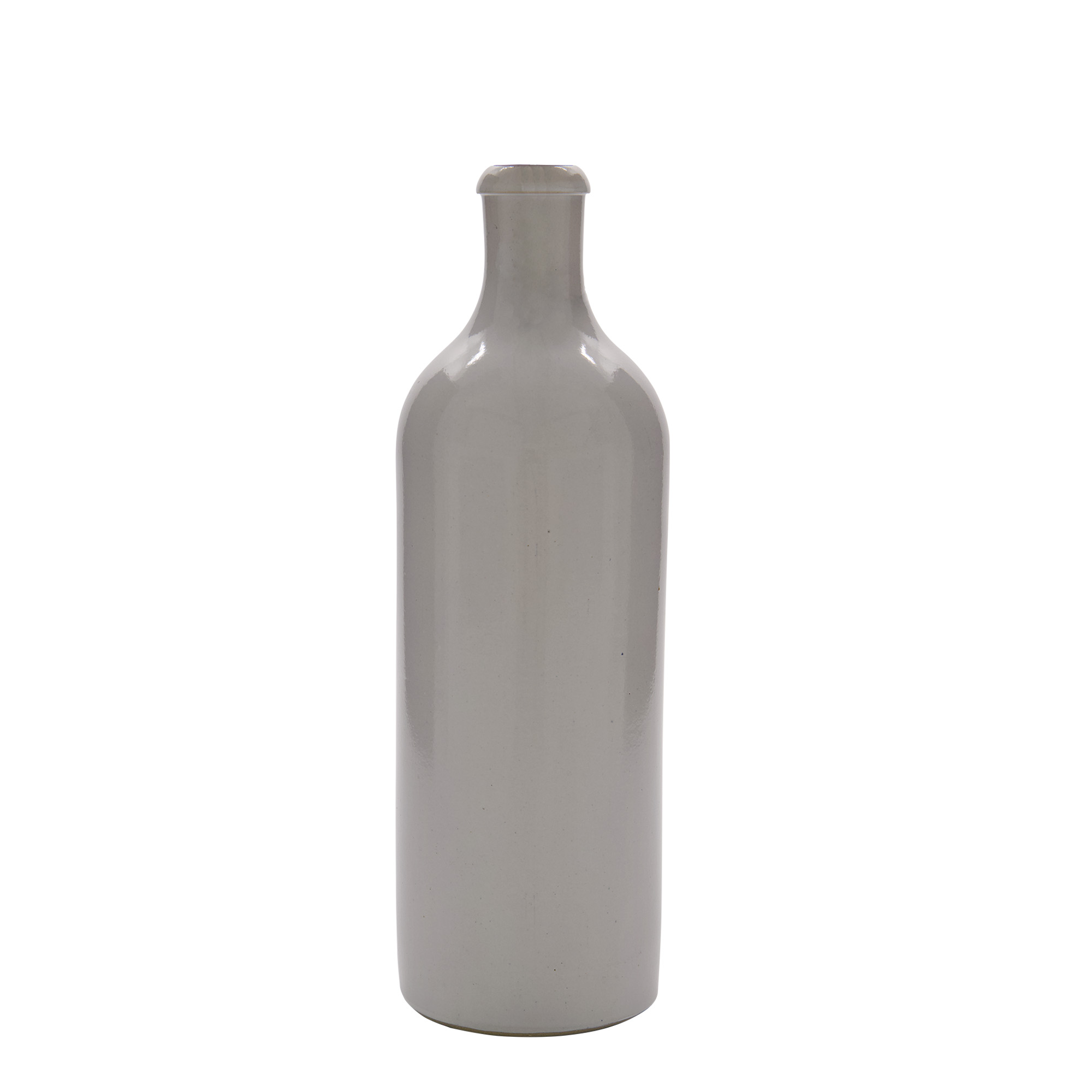 750 ml Jarra de barro, grés, branca, boca: fecho de mola