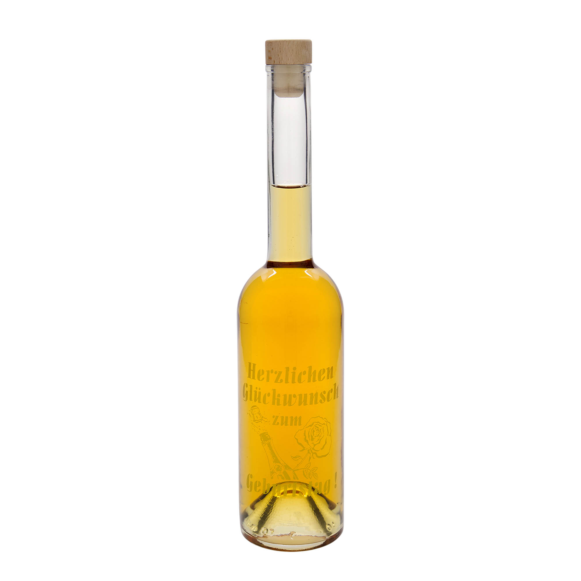 Garrafa de vidro de 500 ml 'Opera', motivo: Maçã, bocal: cortiça Garrafa de vidro de 500 ml 'Opera', motivo: Maçã, bocal: cortiça